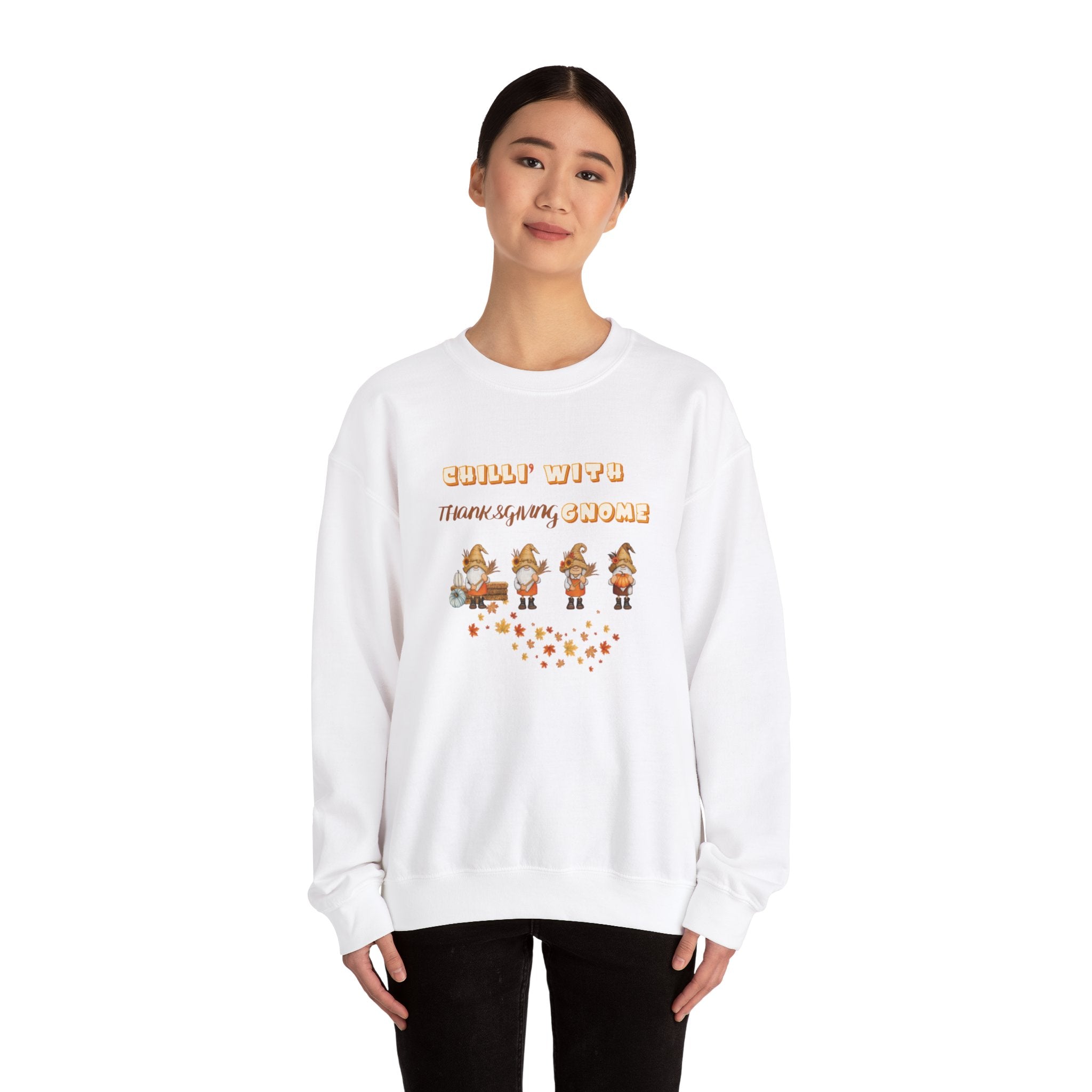 Chilli" With Thanksgiving Gnome Unisex Heavy Blend™ Crewneck Sweatshirt