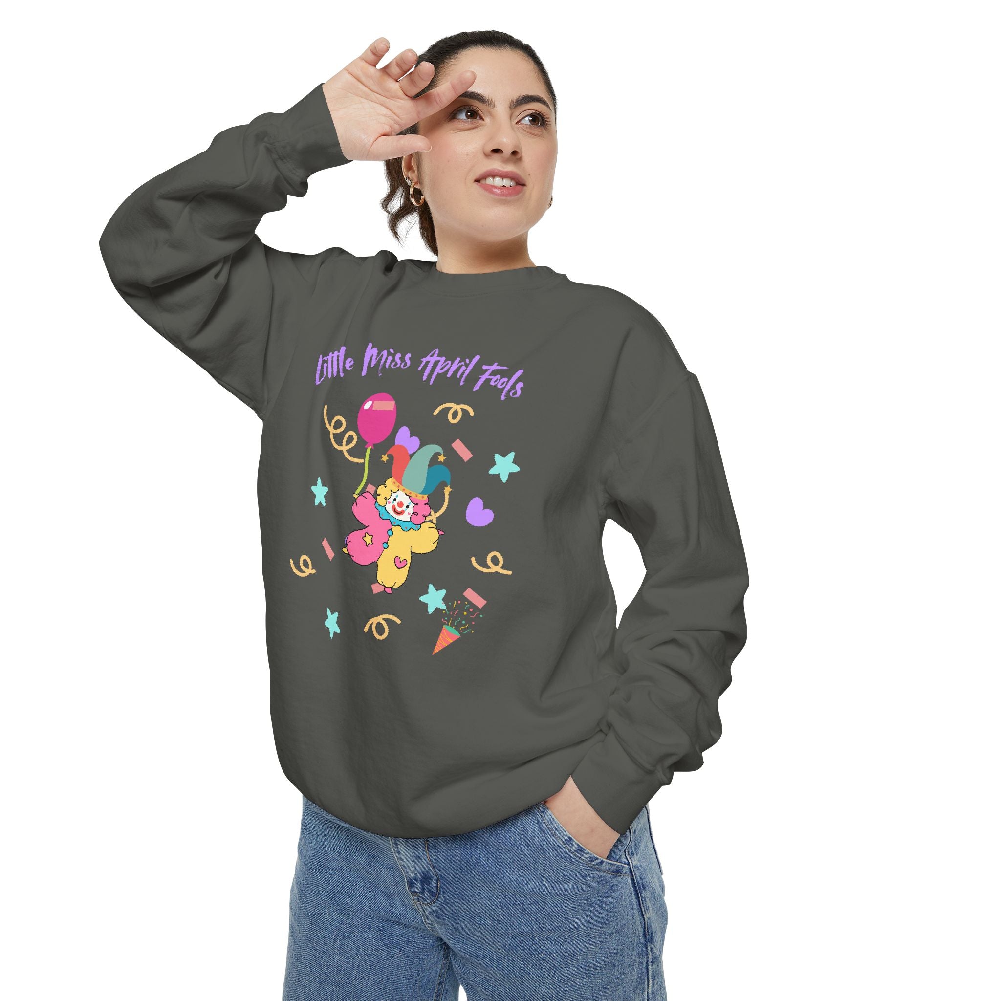 Little Miss April Fool's Day Unisex Garment-Dyed Sweatshirt