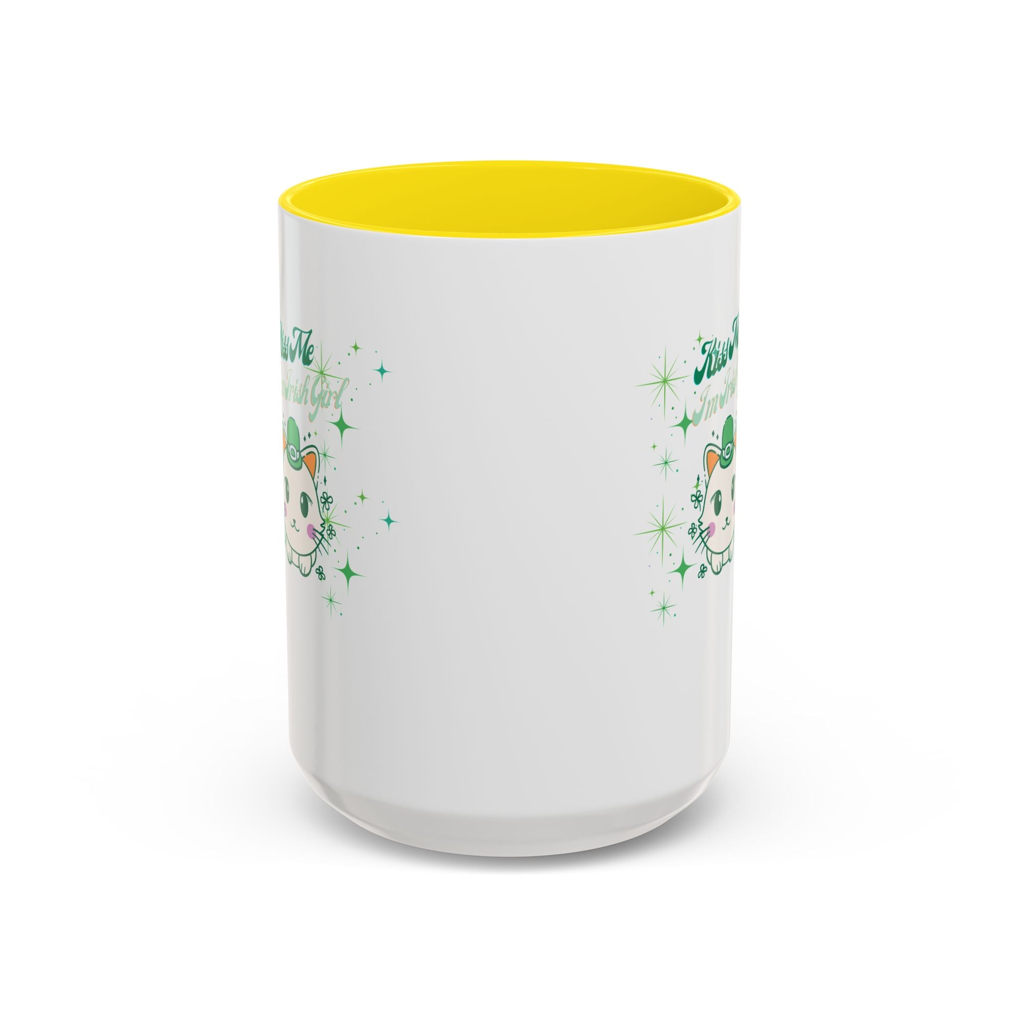 Kiss Me I'm Irish Cat  Accent Mug