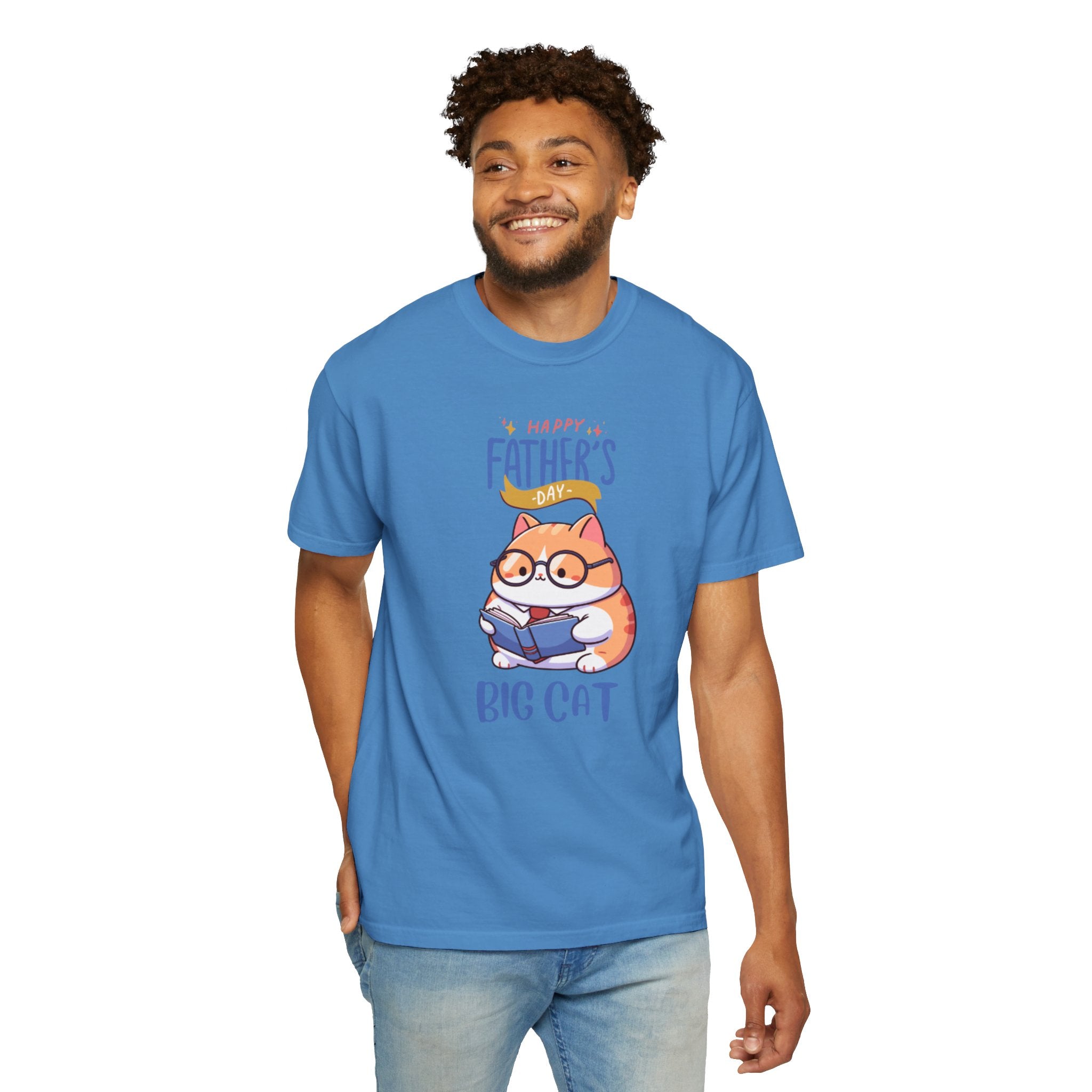 Happy Father's Day Big Cat Unisex Garment-Dyed T-shirt