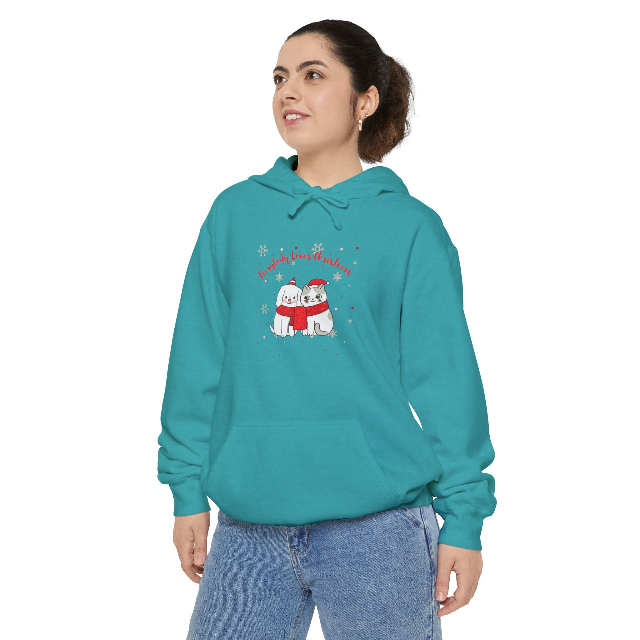 Everybody Loves Christmas Unisex Garment-Dyed Hoodie