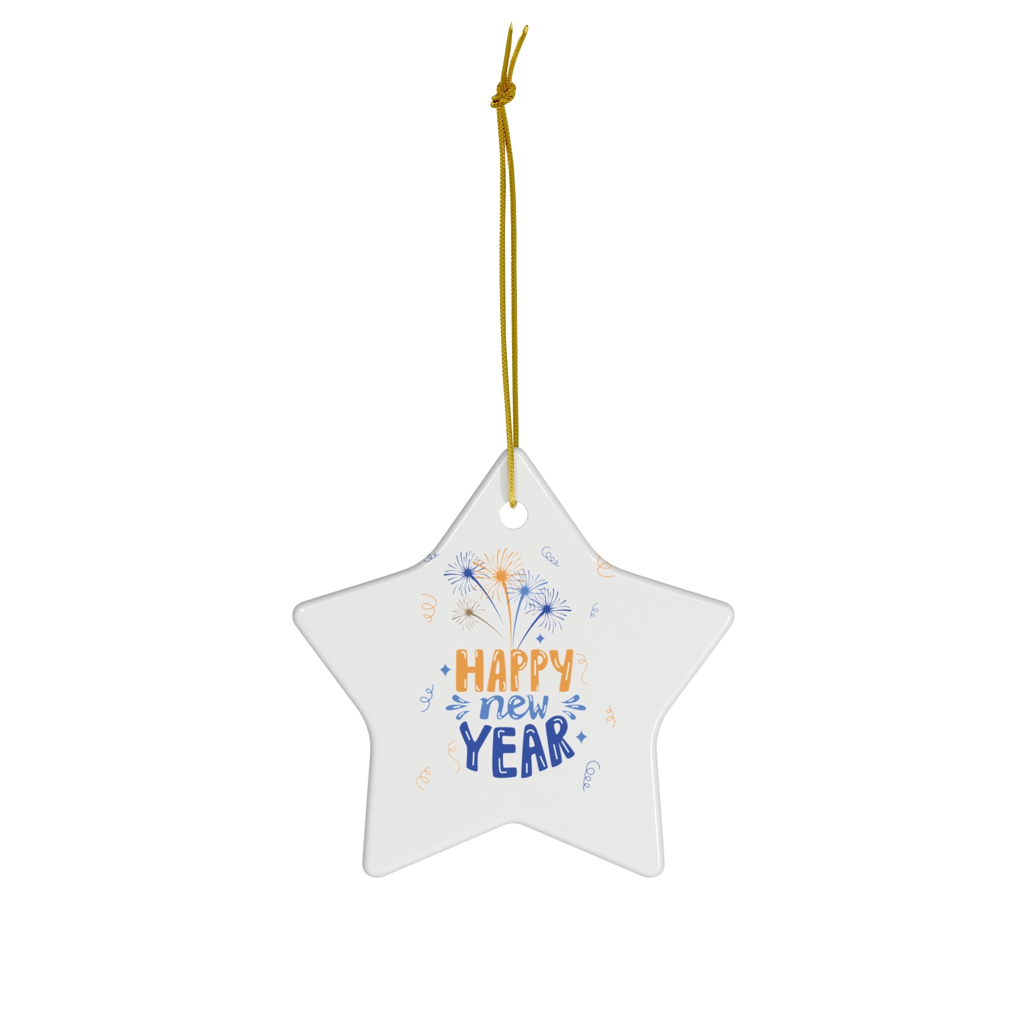 Cheer To The New Year Ceramic Ornament, 4 Shapes