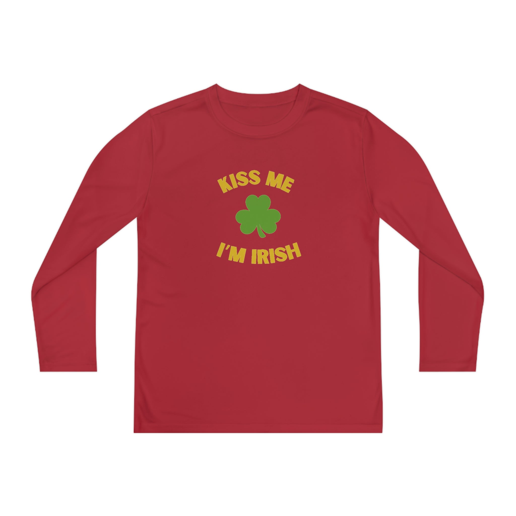 Kiss Me I'm Irish Youth Long Sleeve Competitor Tee