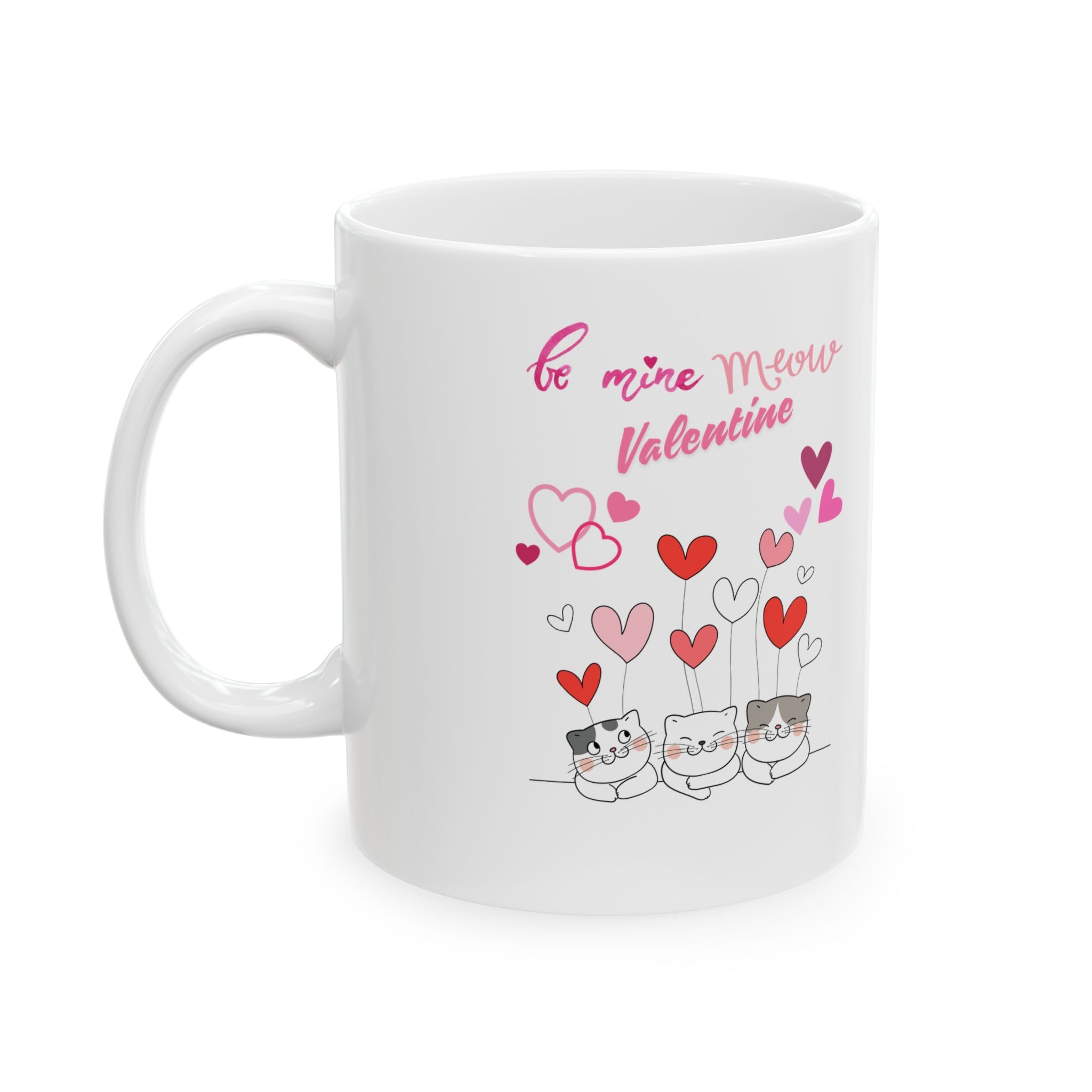 Meow Valentine's Day Ceramic Mug, (11oz, 15oz)
