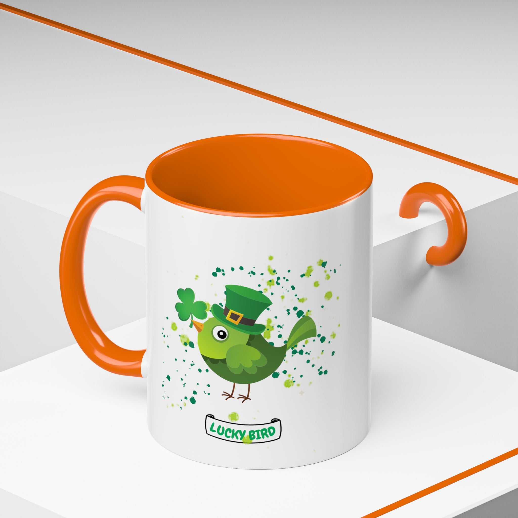 Lucky Bird St. Patrick's Day Coffee Mug - Green Accent 11/15oz