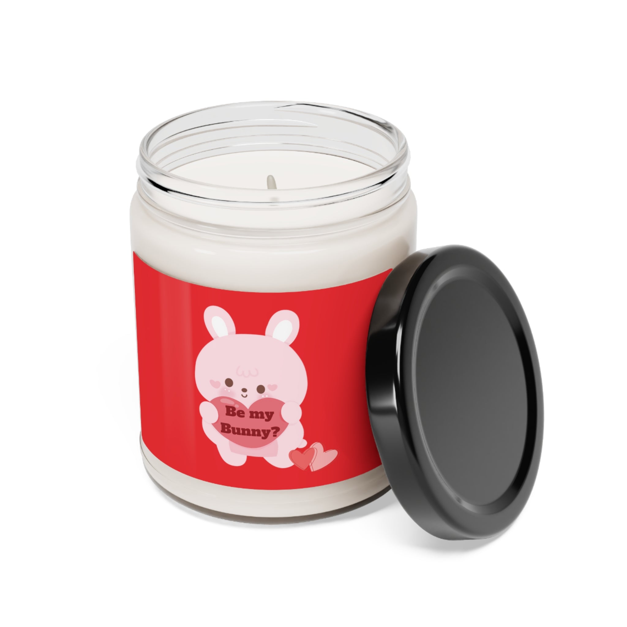 V-Day Bunny Accented Soy Candle, 9oz