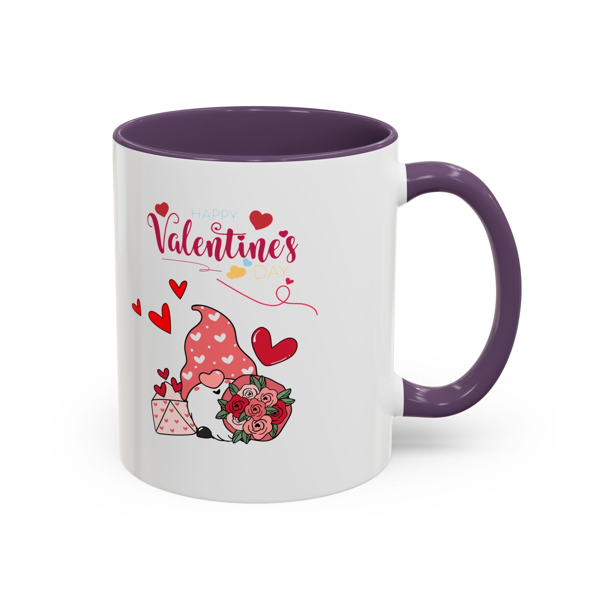 Gnome Valentine's Day Accent Coffee Mug (11, 15oz)
