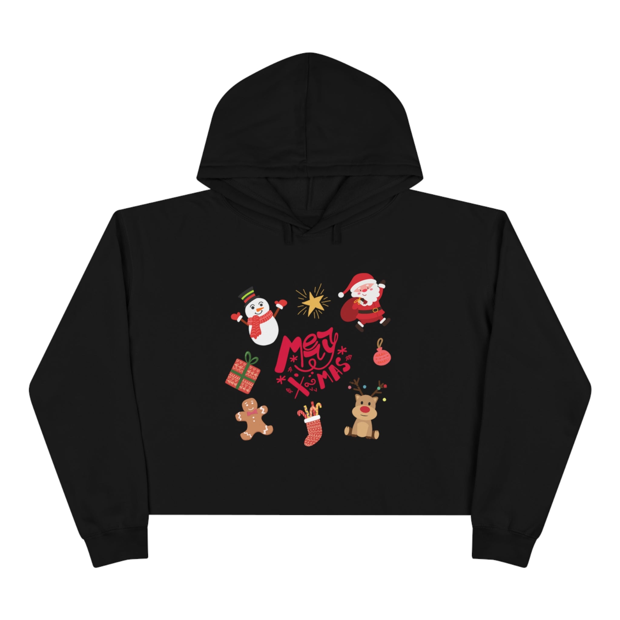 Merry Christmas Crew Crop Hoodie
