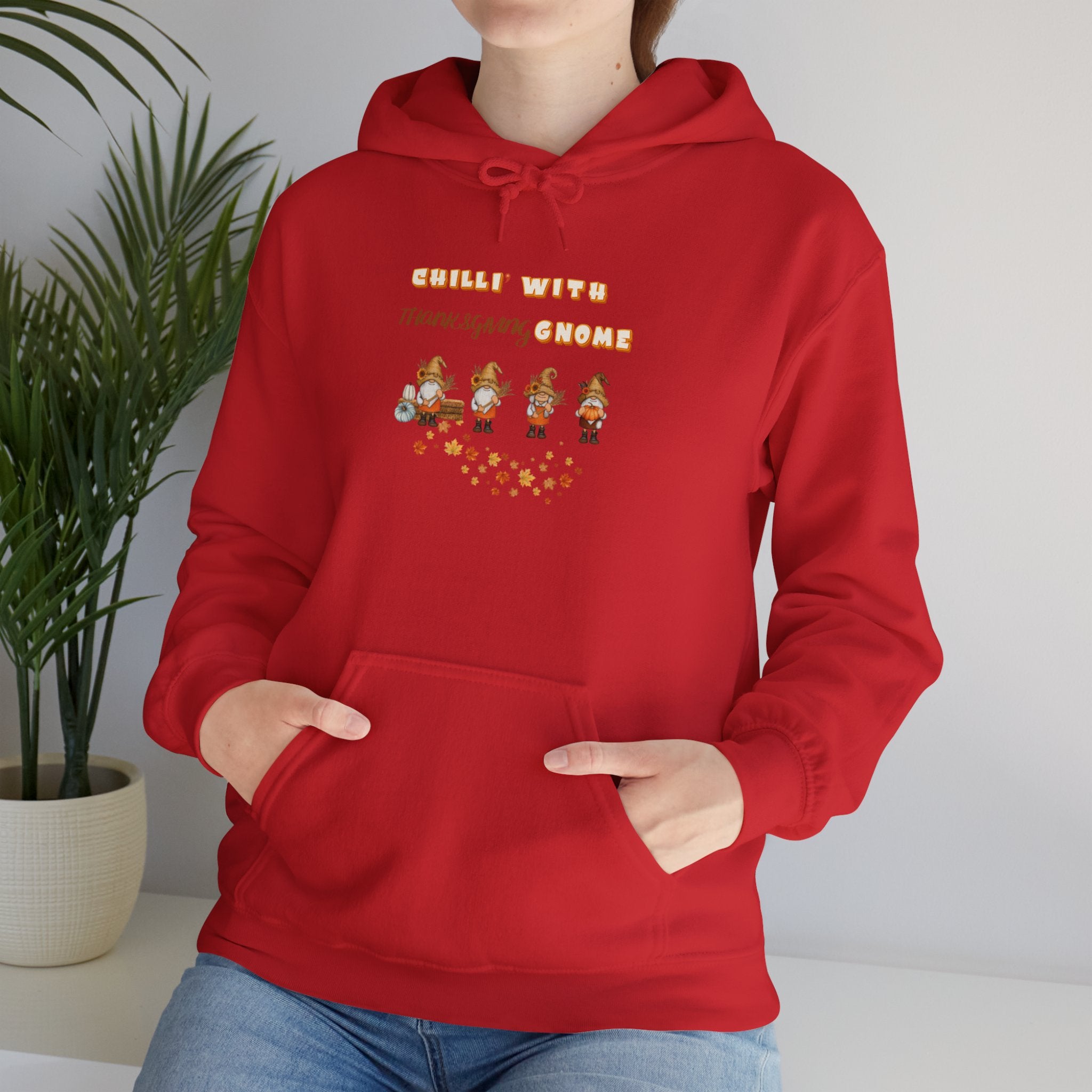 Chilli' With Thanksgiving Gnome Unisex Heavy Blend™ Hooded Sweatshirt