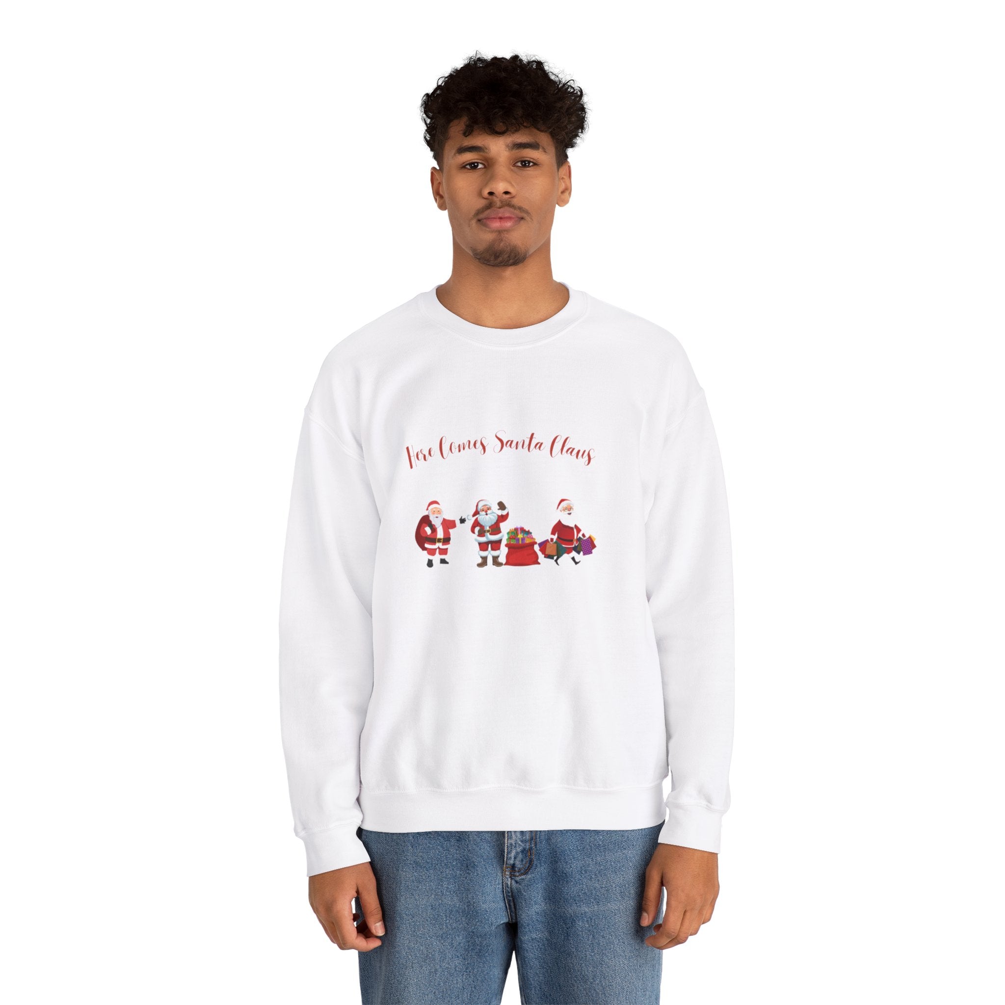 Here Comes Santa Claus Unisex Heavy Blend™ Crewneck Sweatshirt