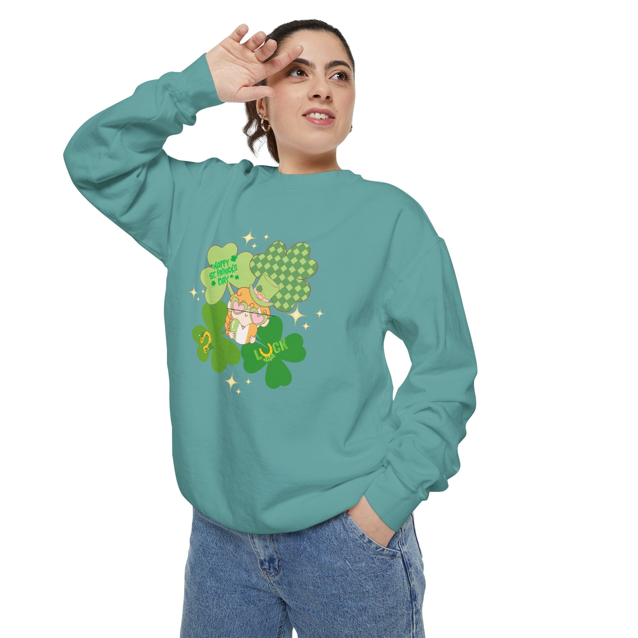 Retro St. Paddy's Day Unisex Garment-Dyed Sweatshirt