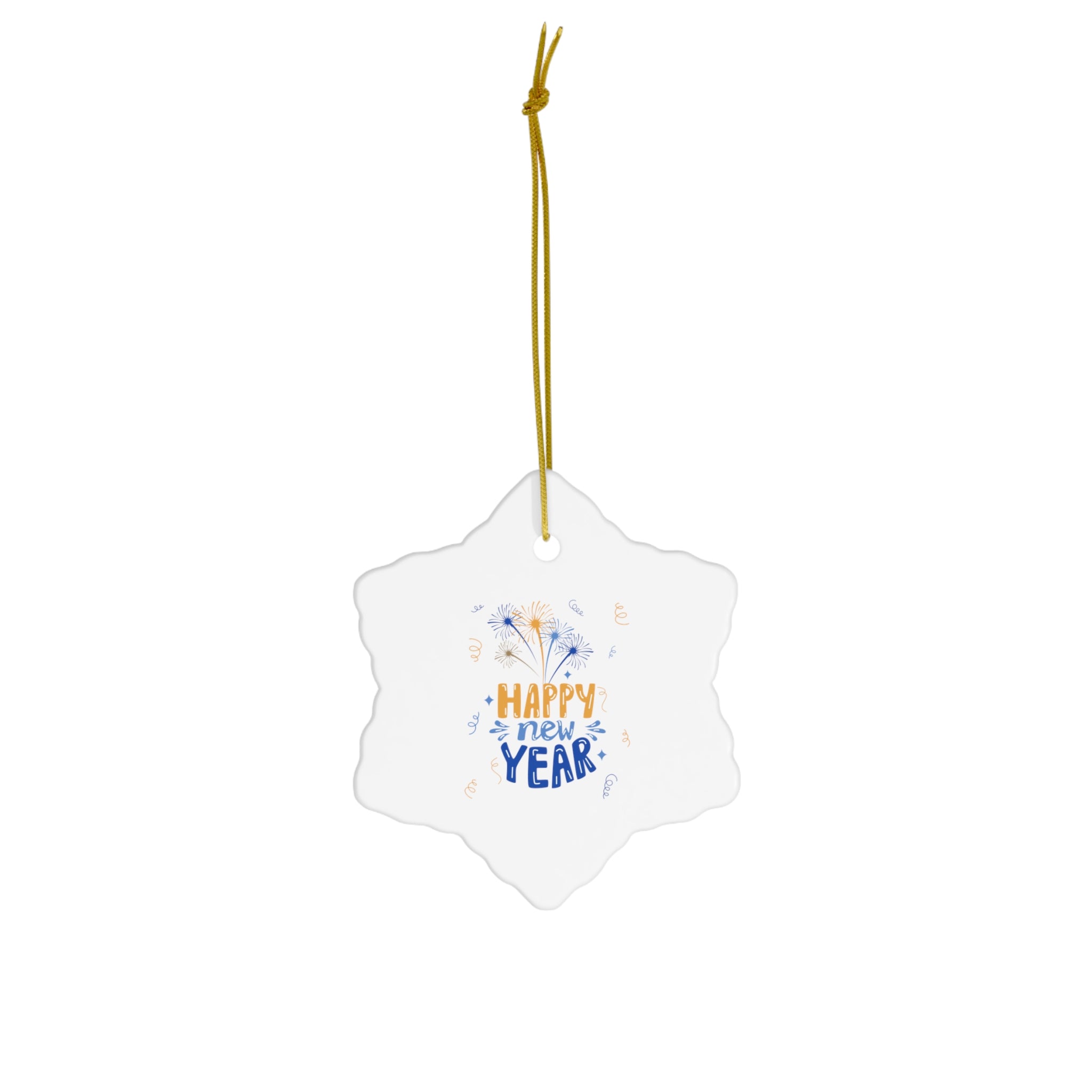 Cheer To The New Year Ceramic Ornament, 4 Shapes