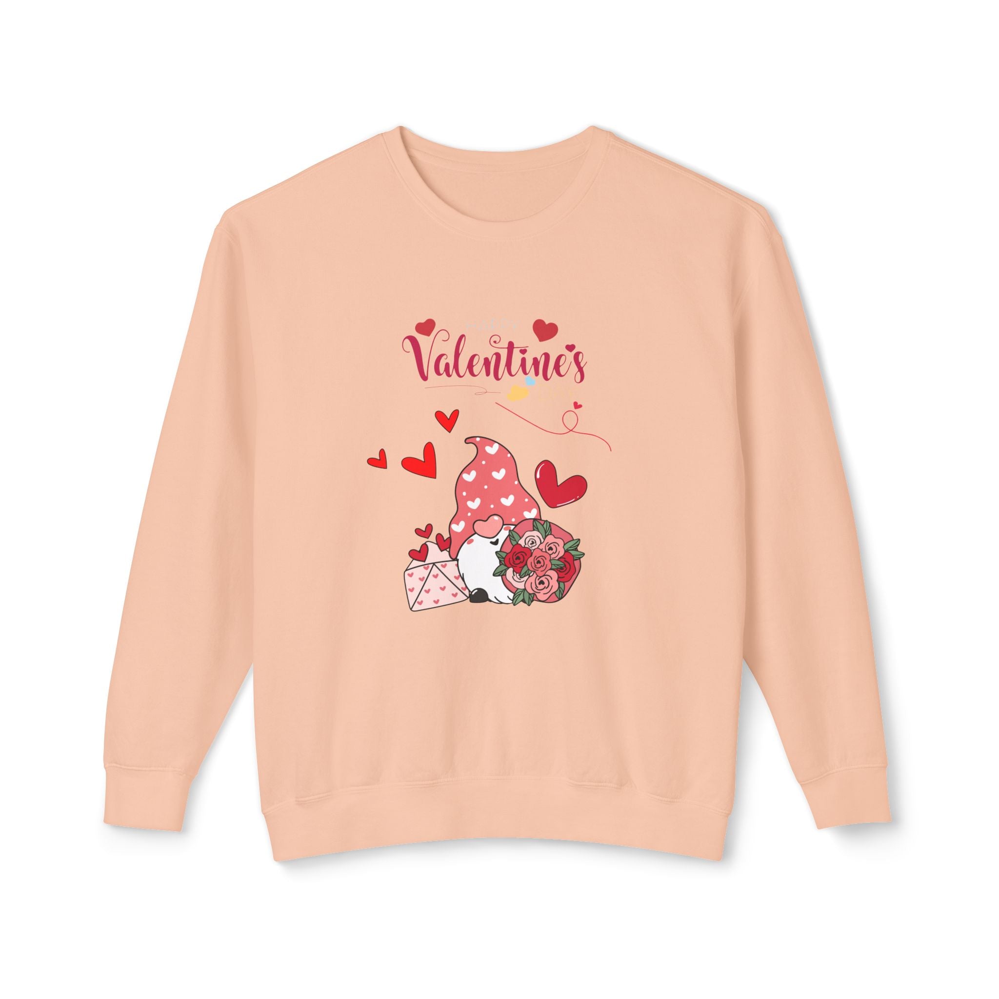 Gnome Valentine's Day Unisex Lightweight Crewneck Sweatshirt