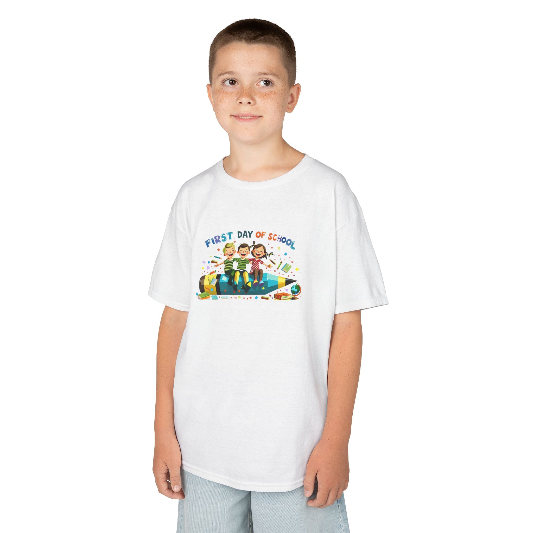 First Day of School Kids Heavy Cotton Tee