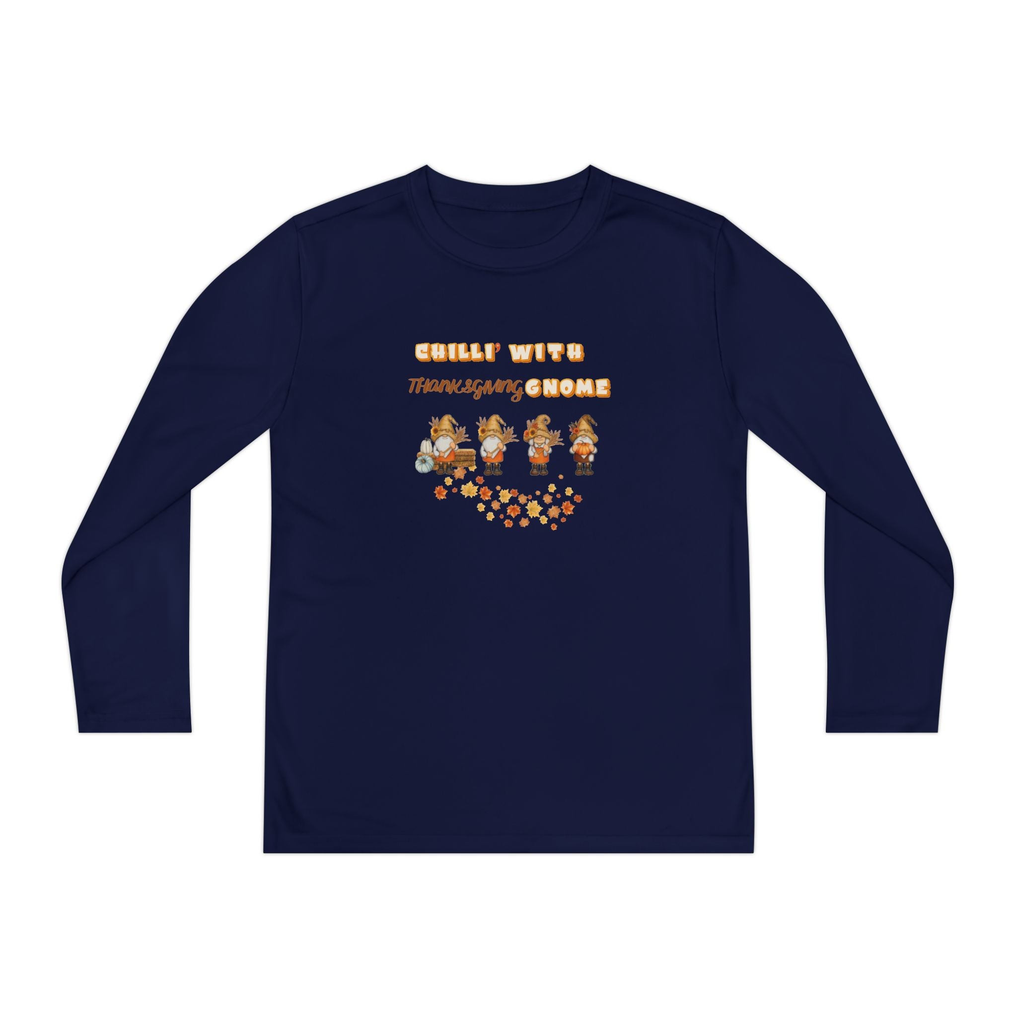 Chilli' With Thanksgiving Gnome Youth Long Sleeve Competitor Tee