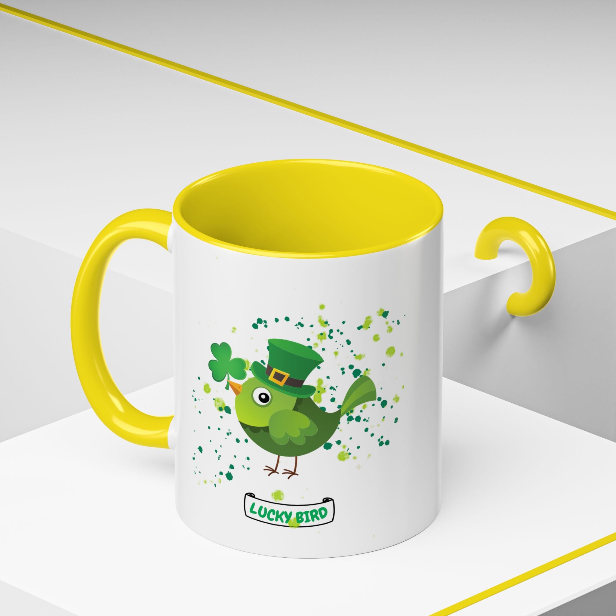 Lucky Bird St. Patrick's Day Coffee Mug - Green Accent 11/15oz