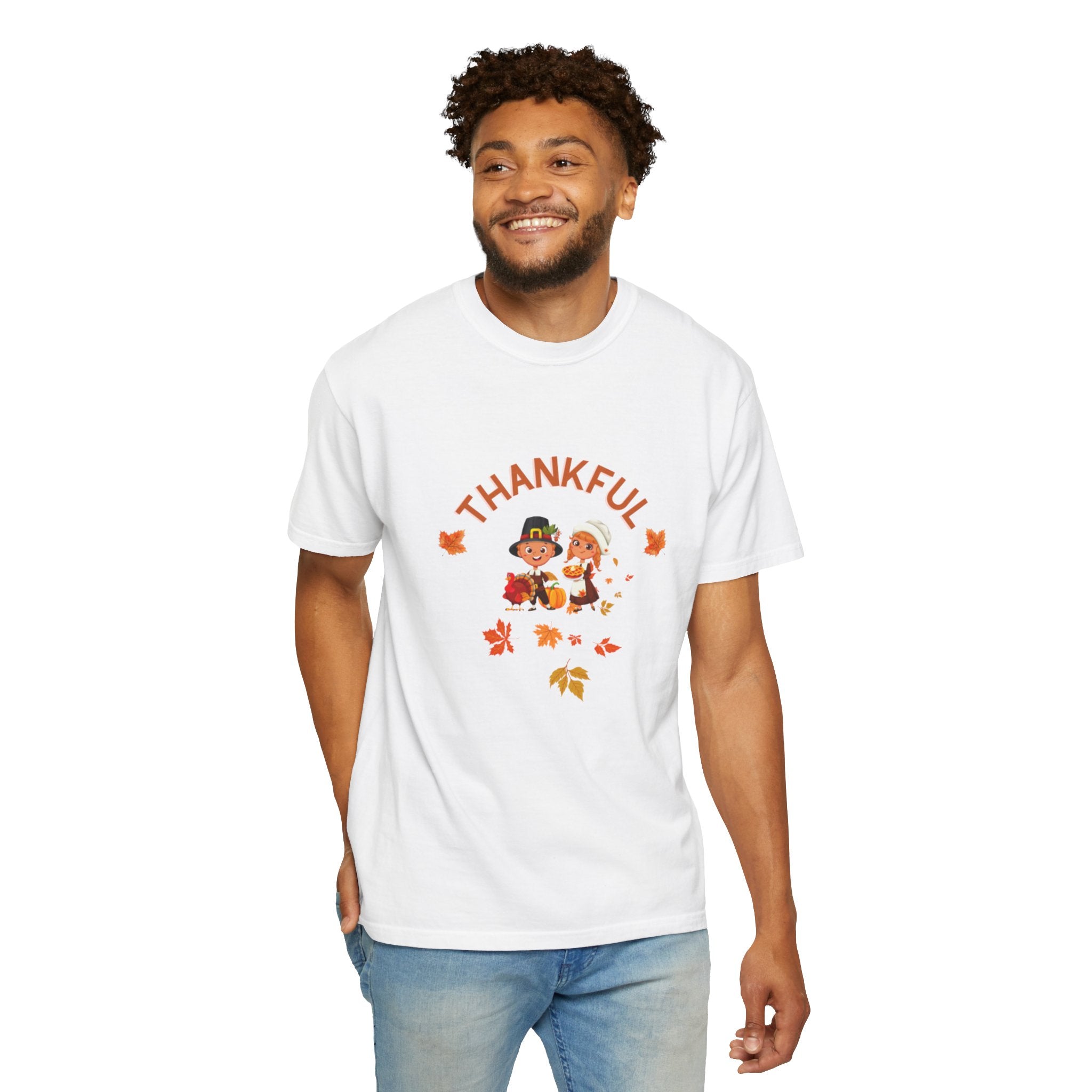 Pilgrims Turkey Day Unisex Garment-Dyed T-shirt