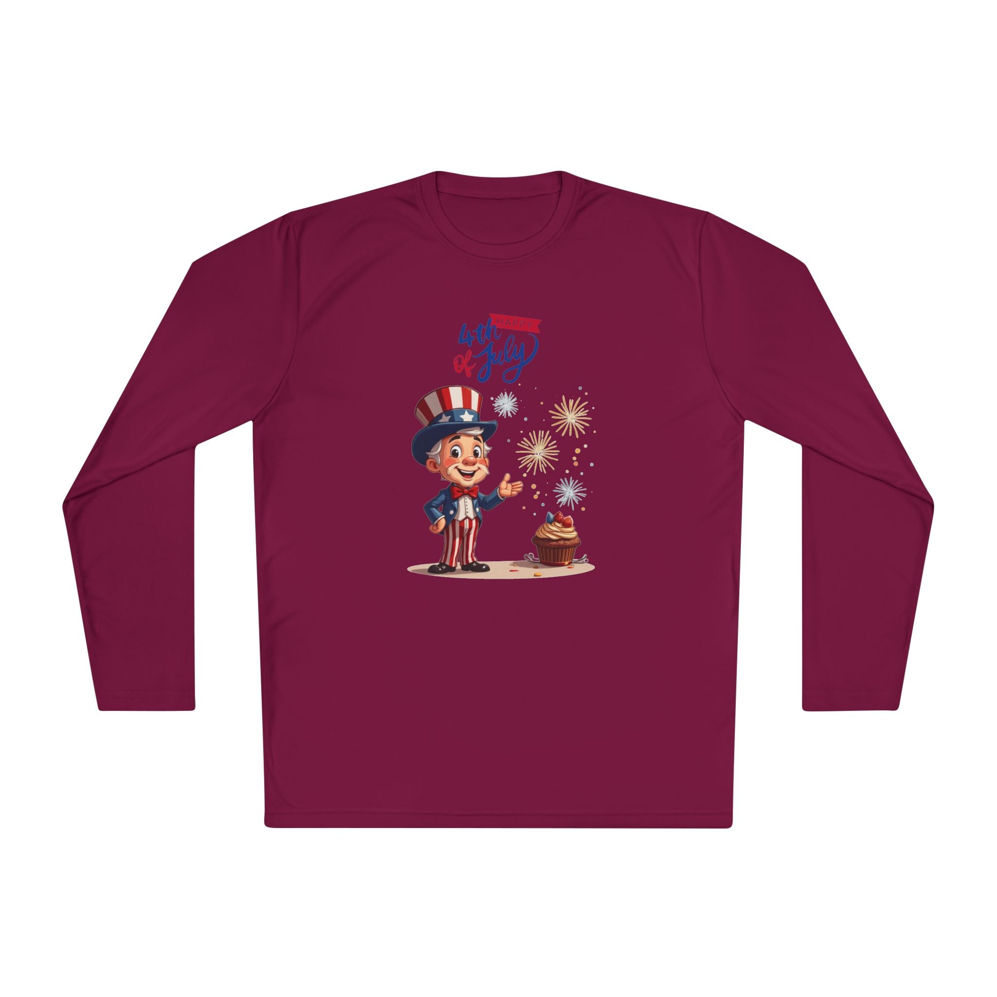 Uncle Sam Happy 4th of July Unisex Lightweight Long Sleeve Tee