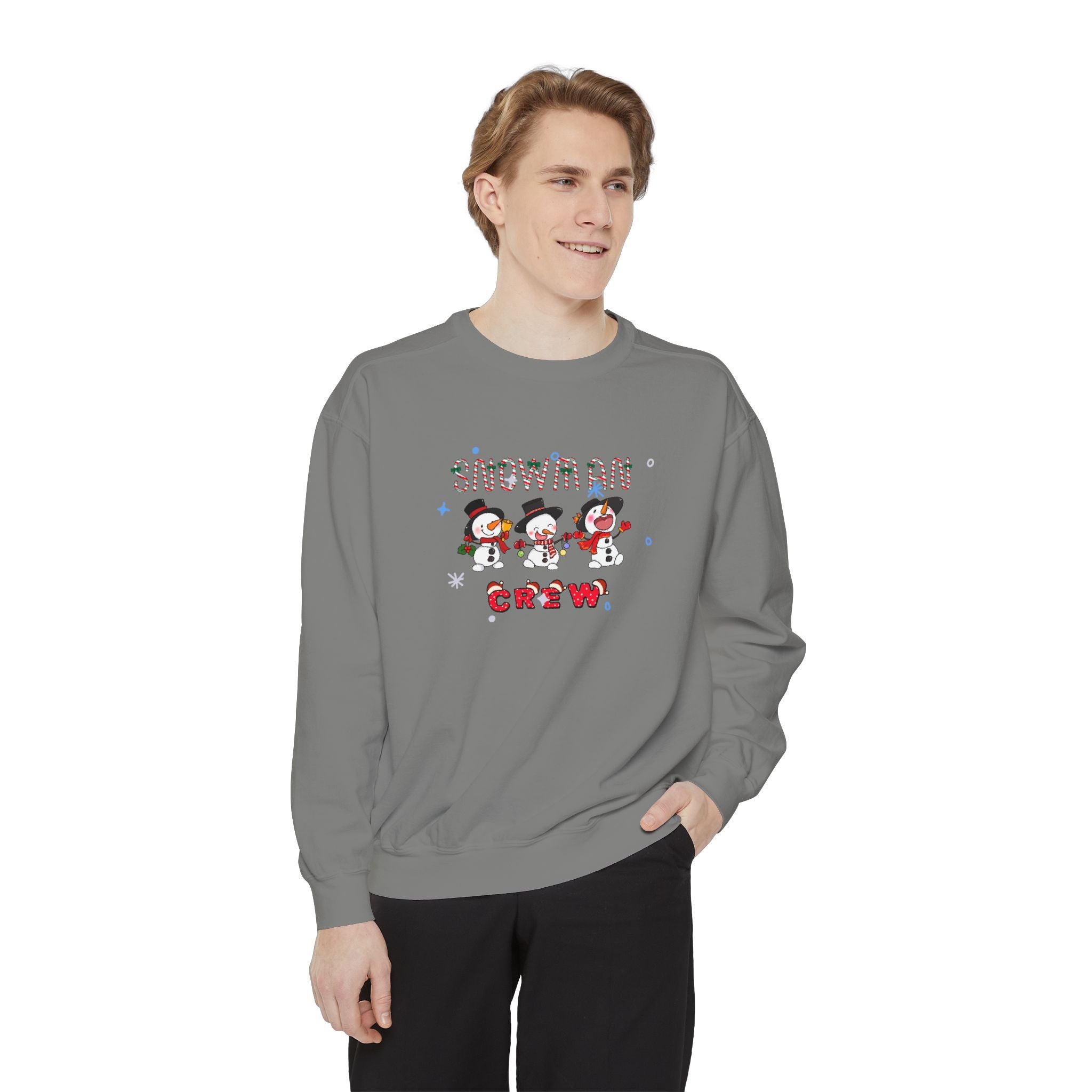 Snowman Crew Unisex Garment-Dyed Sweatshirt