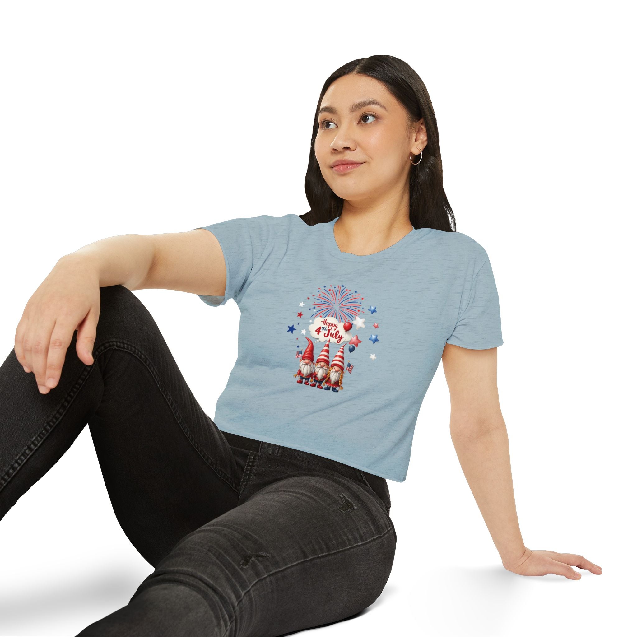 Gnome July 4th  Crop Top