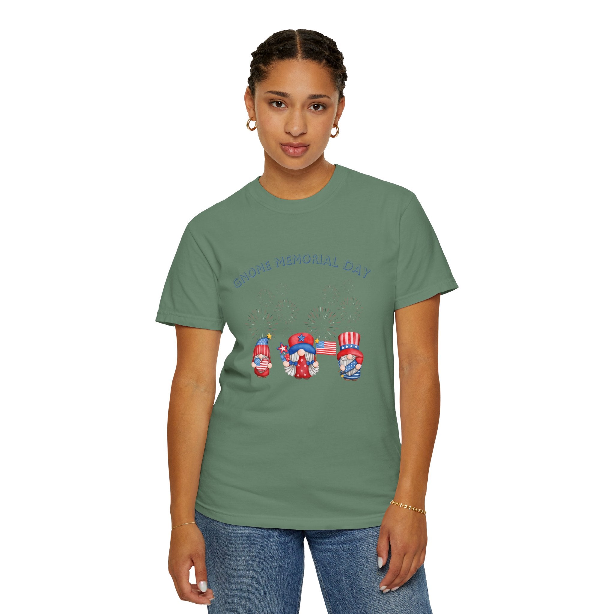 Gnome Memorial Day Unisex Garment-Dyed T-Shirt