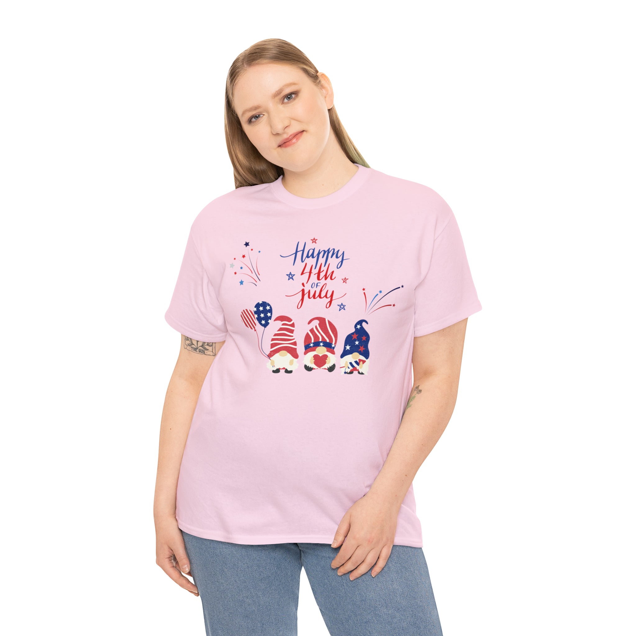 Happy 4th Of July Gnome Unisex Heavy Cotton Tee