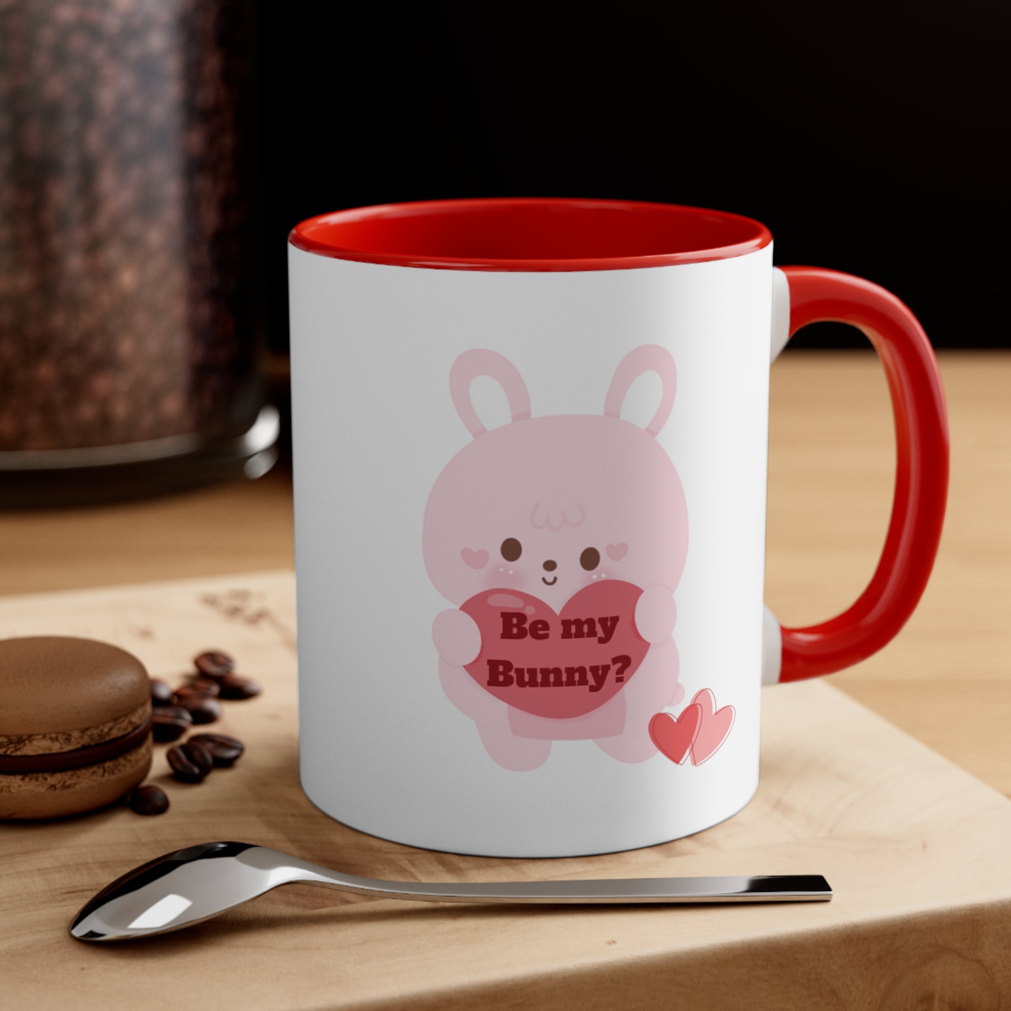 V-Day Bunny Accent Coffee Mug, 11oz