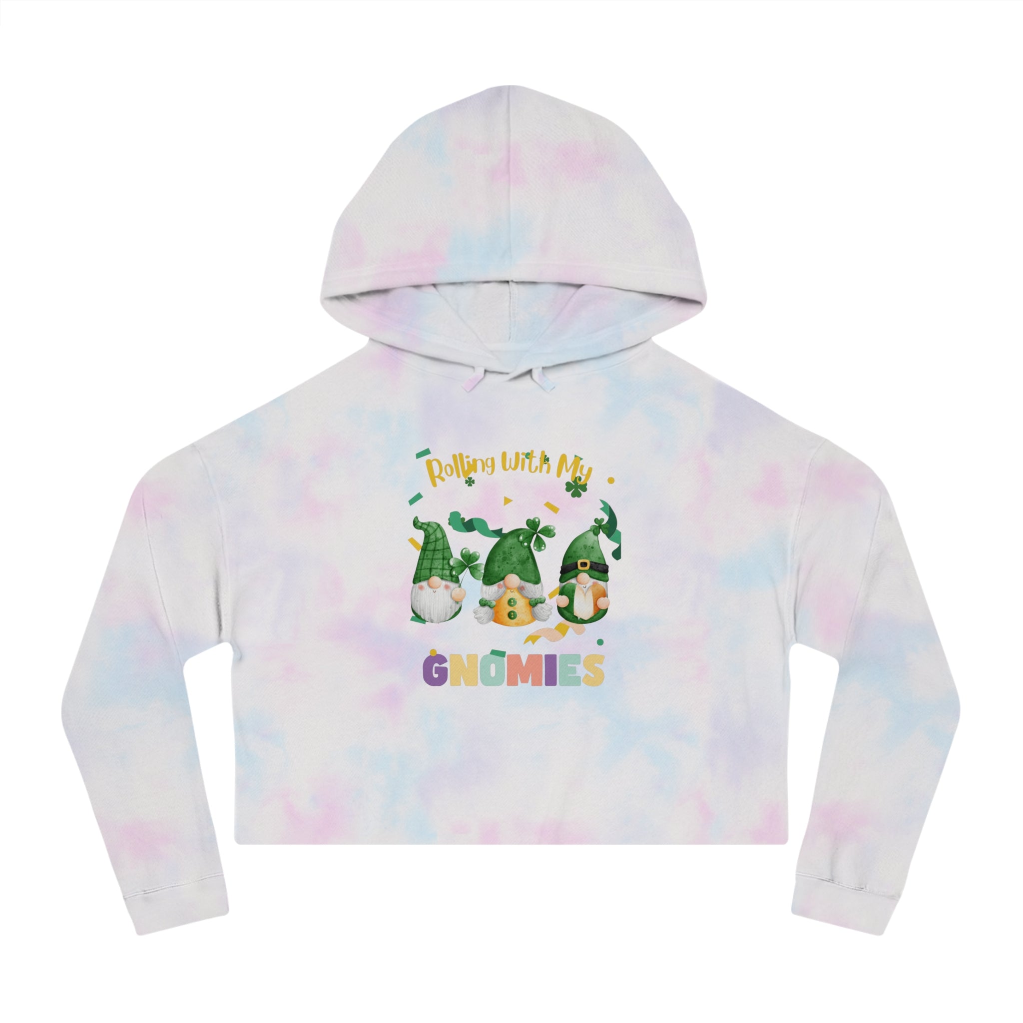 Rolling With My Gnomies Cropped Hooded Sweatshirt for Women | Trendy Spring Fashion