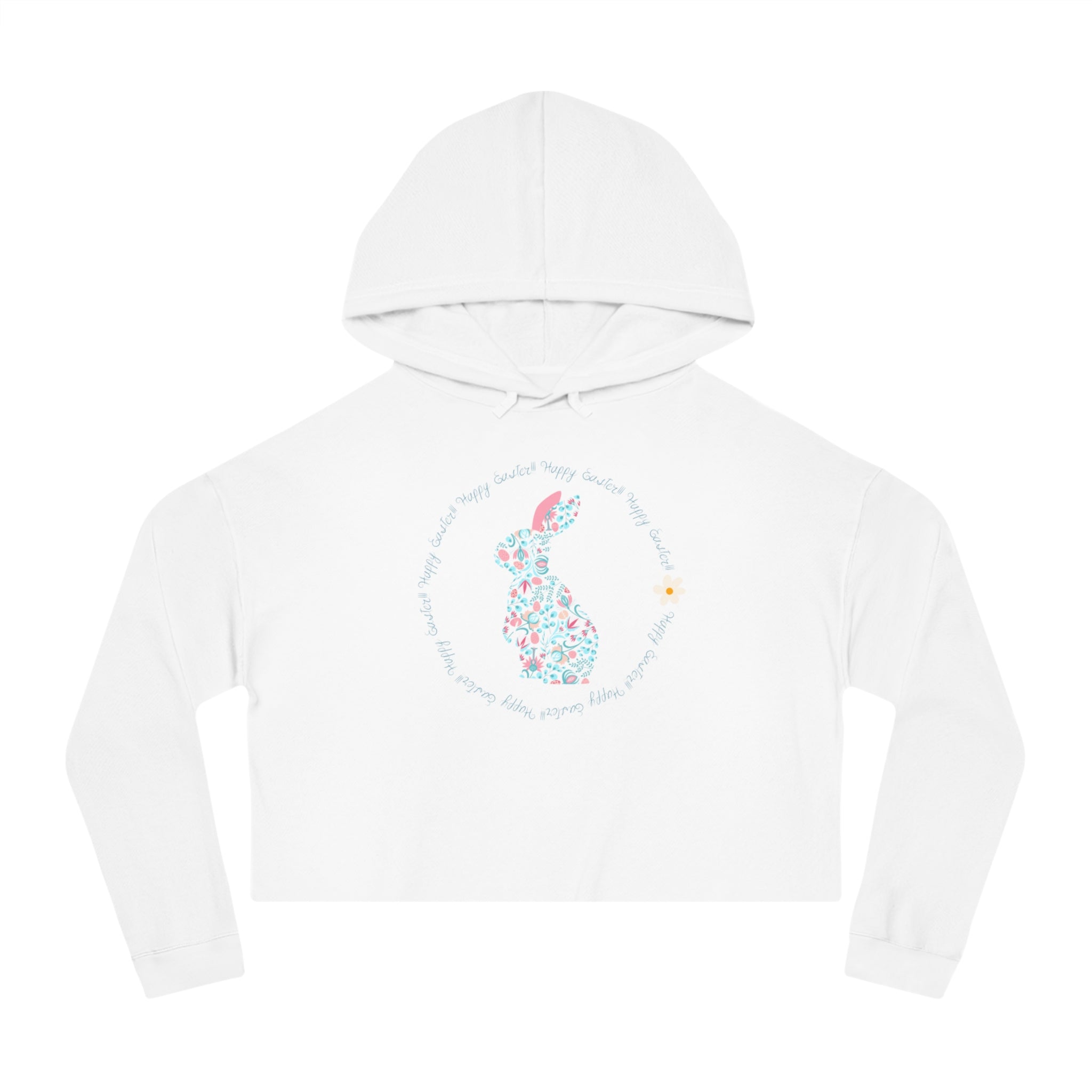 Happy Easter Rabbit Day Women’s Cropped Hooded Sweatshirt