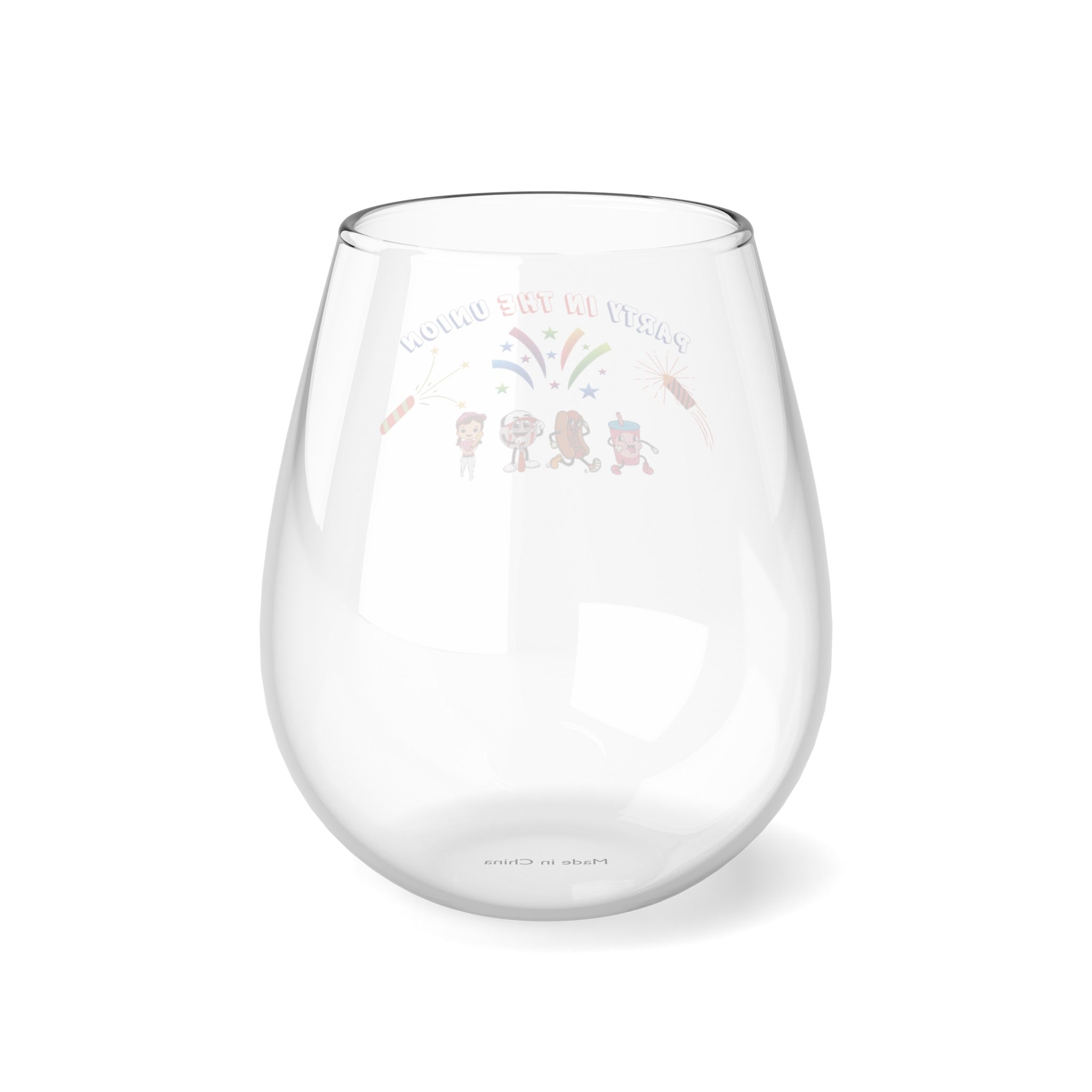 Party In The Union Stemless Wine Glass, 11.75oz