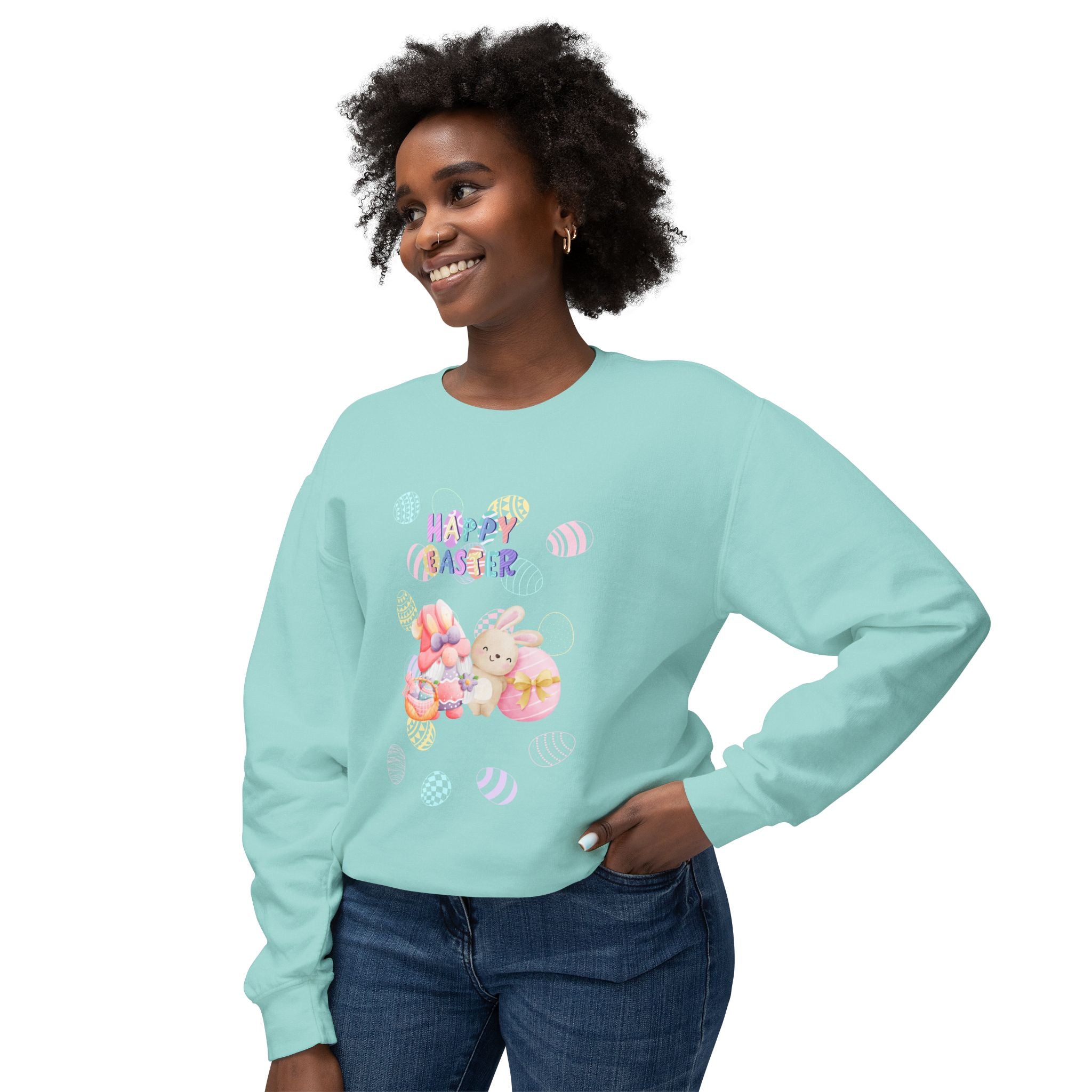 Easter Gnome Unisex Lightweight Crewneck Sweatshirt