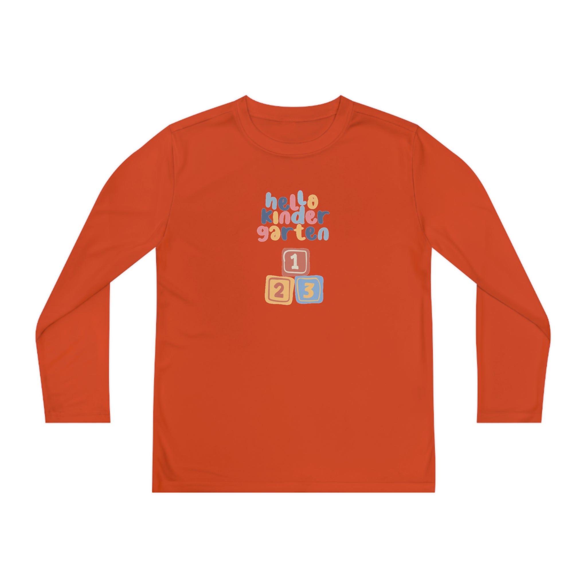 Hello Kindergarten Youth Long Sleeve Competitor Tee