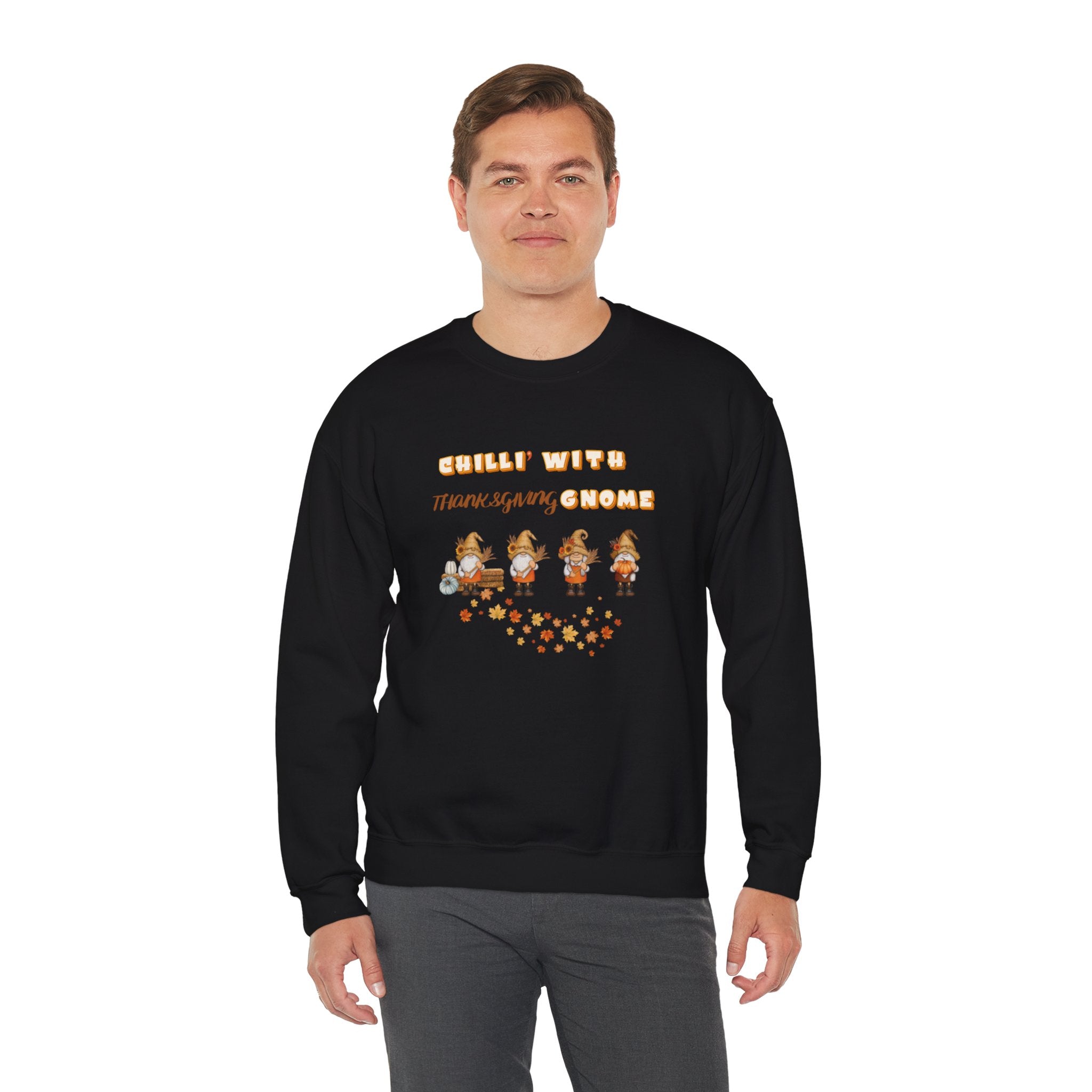 Chilli" With Thanksgiving Gnome Unisex Heavy Blend™ Crewneck Sweatshirt