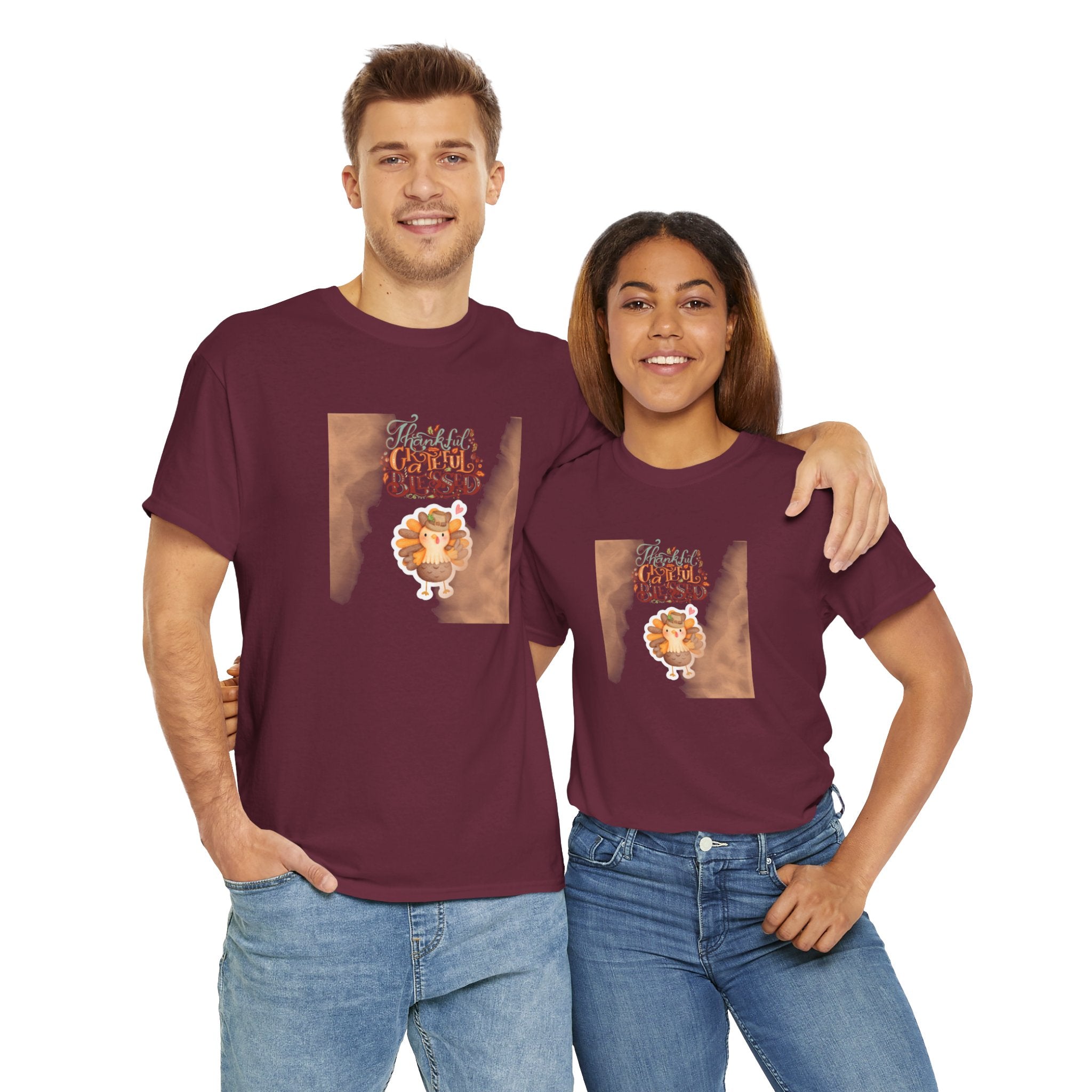 Thankful Grateful Blessed Unisex Heavy Cotton Tee