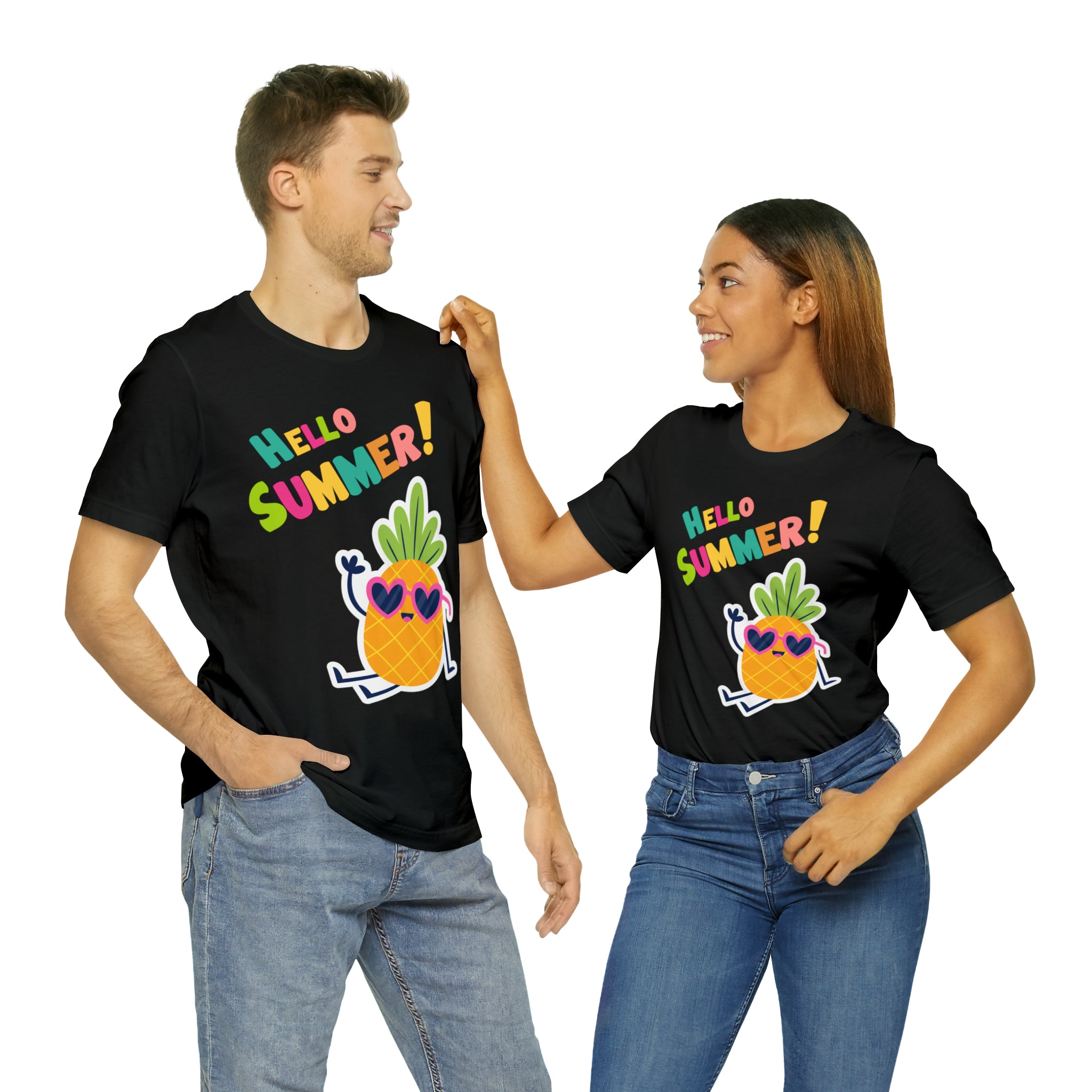 Hello Pineapple Summer Unisex Jersey Short Sleeve Tee