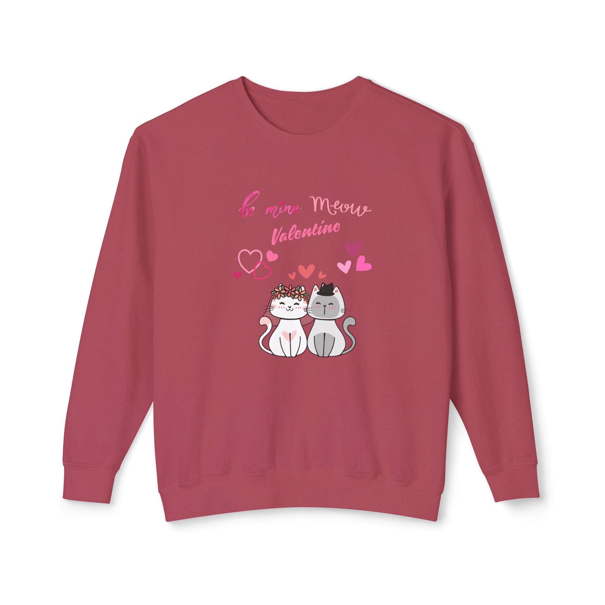 Meow Valentine's Day Unisex Lightweight Crewneck Sweatshirt