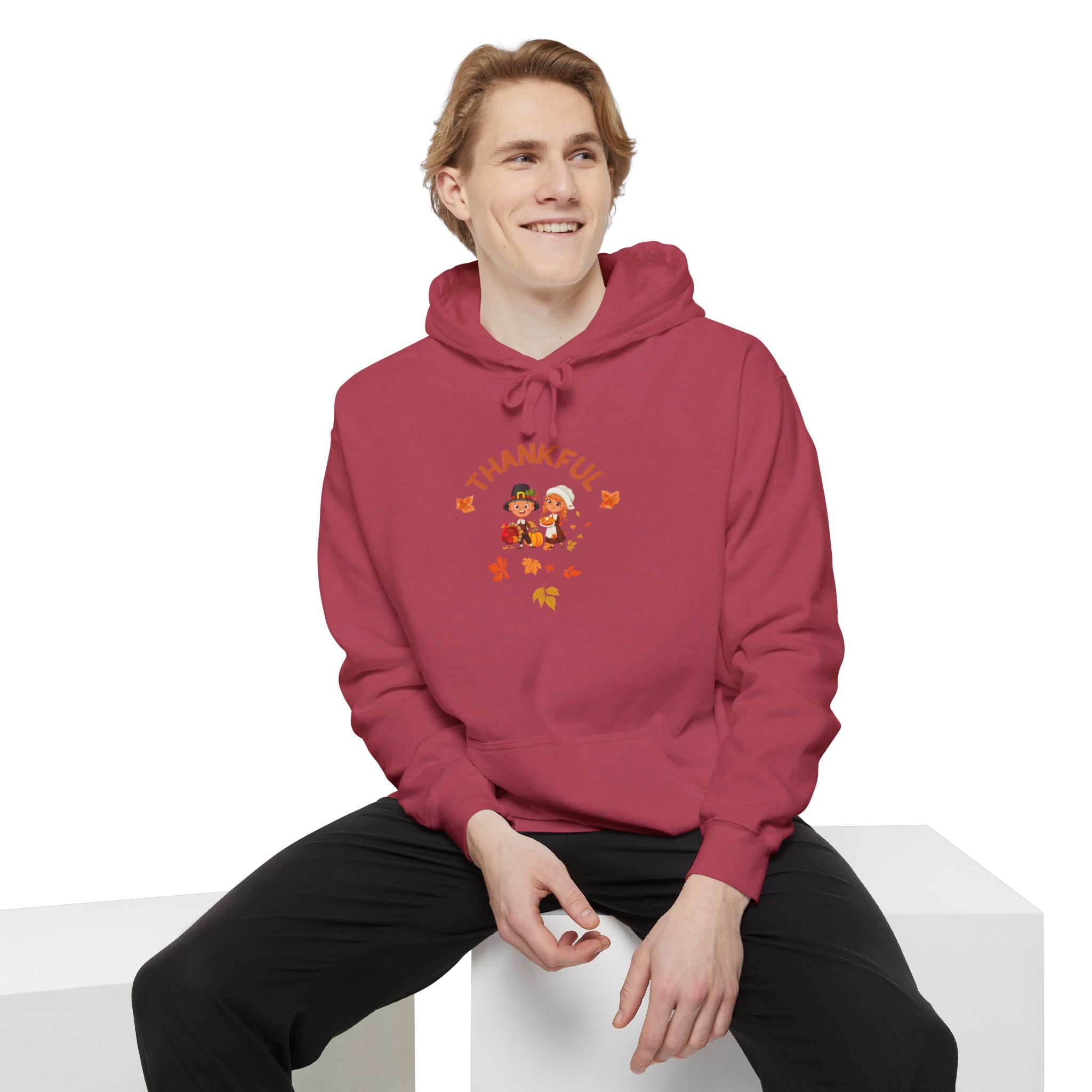 Pilgrims Turkey Day Unisex Garment-Dyed Hoodie