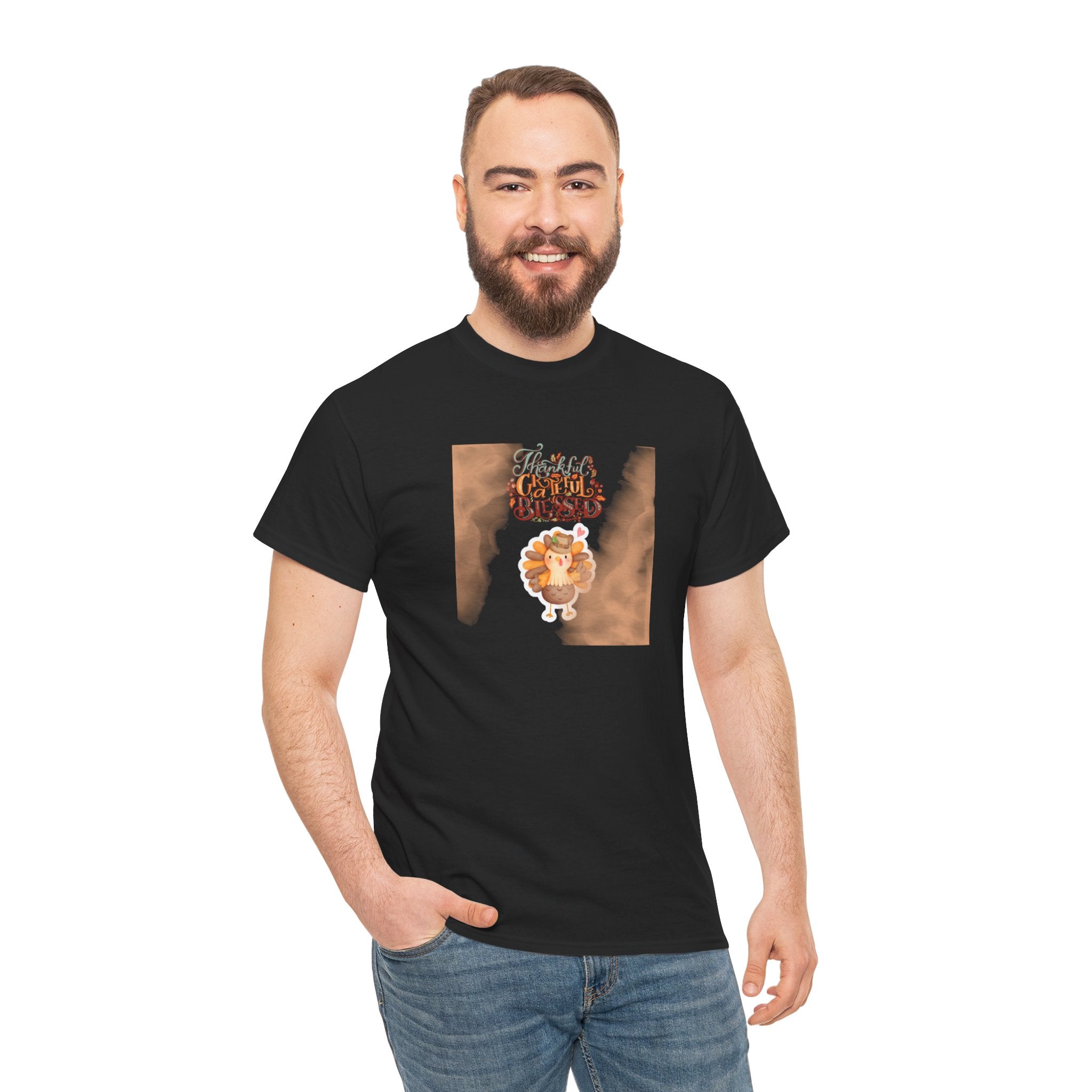 Thankful Grateful Blessed Unisex Heavy Cotton Tee