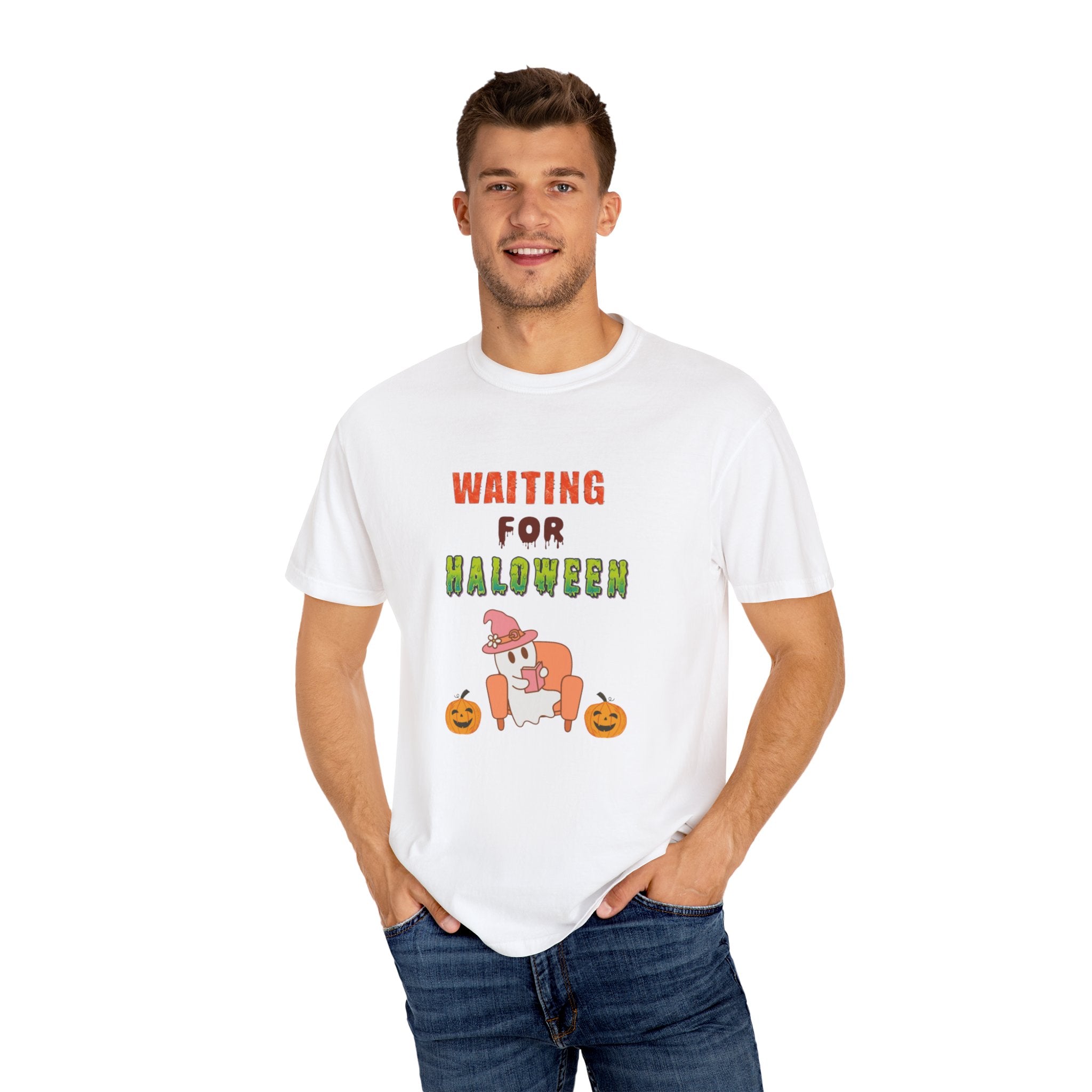Waiting For Halloween Unisex Garment-Dyed T-shirt