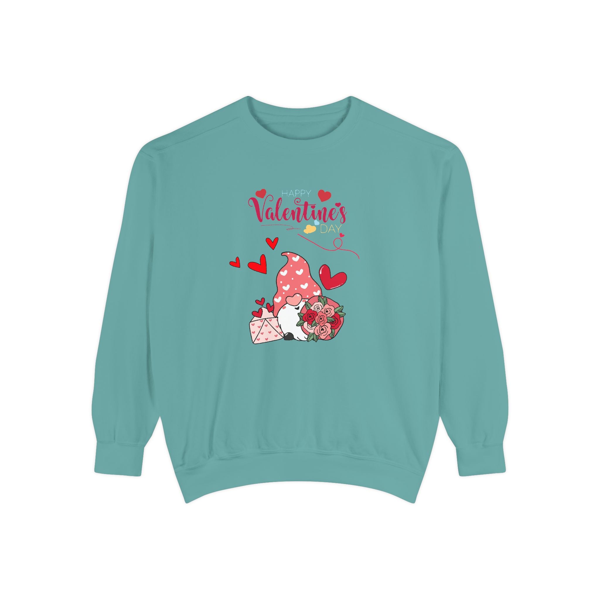 Gnome Valentine's Day Unisex Garment-Dyed Sweatshirt