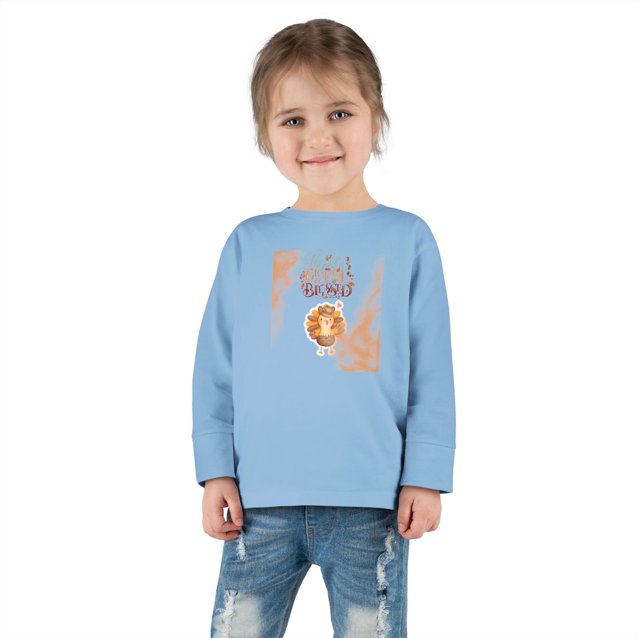 Thankful Grateful Blessed Toddler Long Sleeve Tee