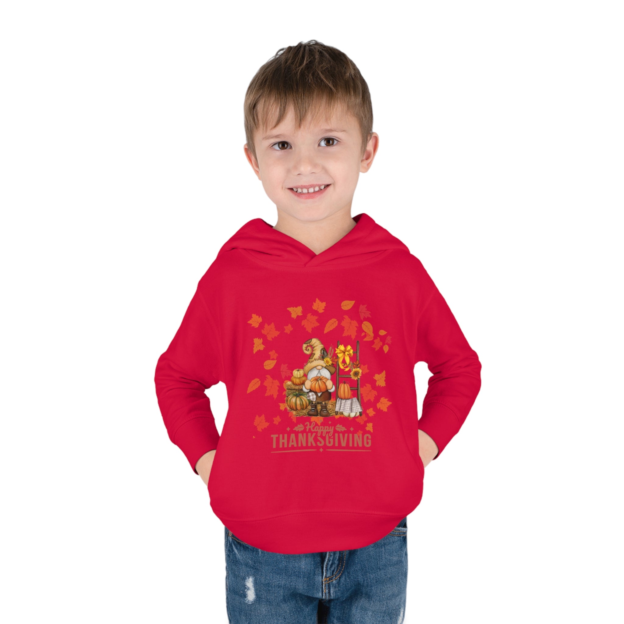 Gnome Happy Thanksgiving Toddler Pullover Fleece Hoodie