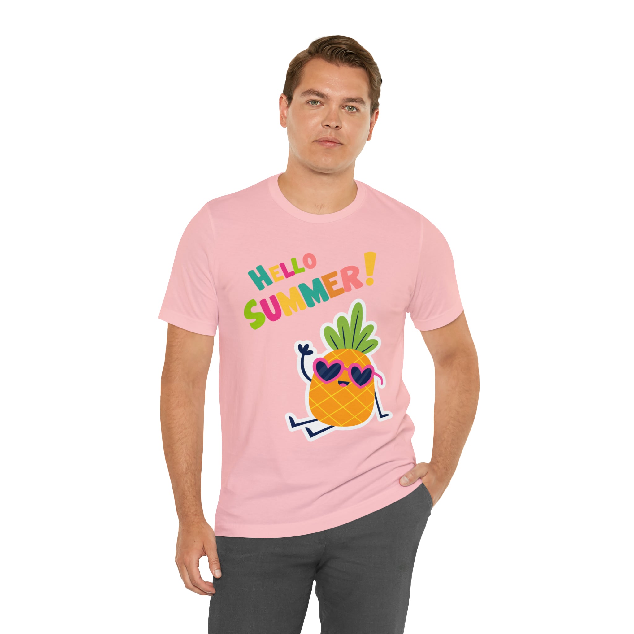 Hello Pineapple Summer Unisex Jersey Short Sleeve Tee