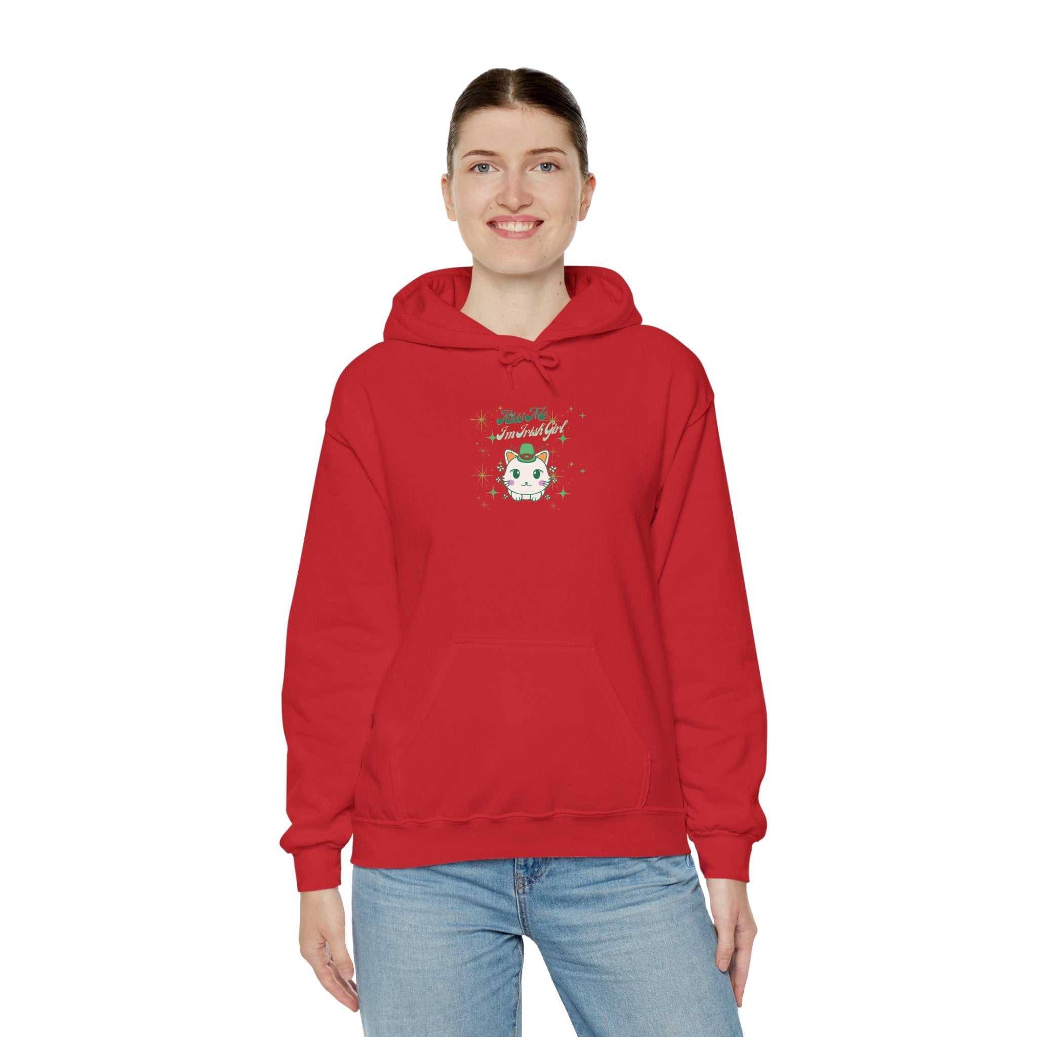Kiss Me I'm Irish Cat Cozy Unisex Hoodie
