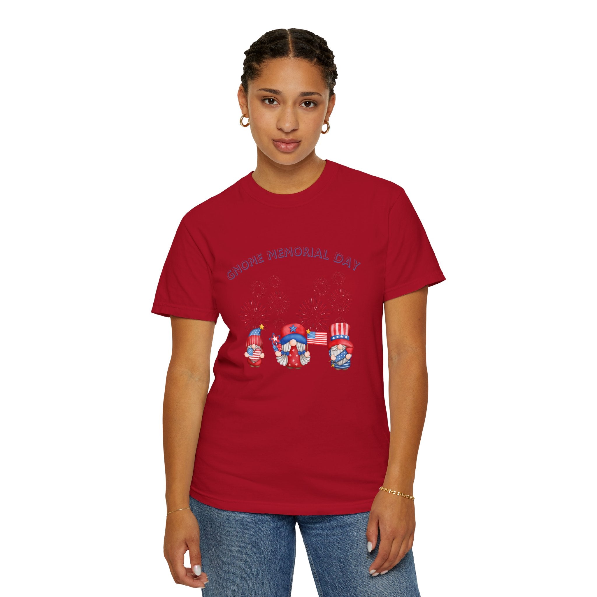 Gnome Memorial Day Unisex Garment-Dyed T-Shirt