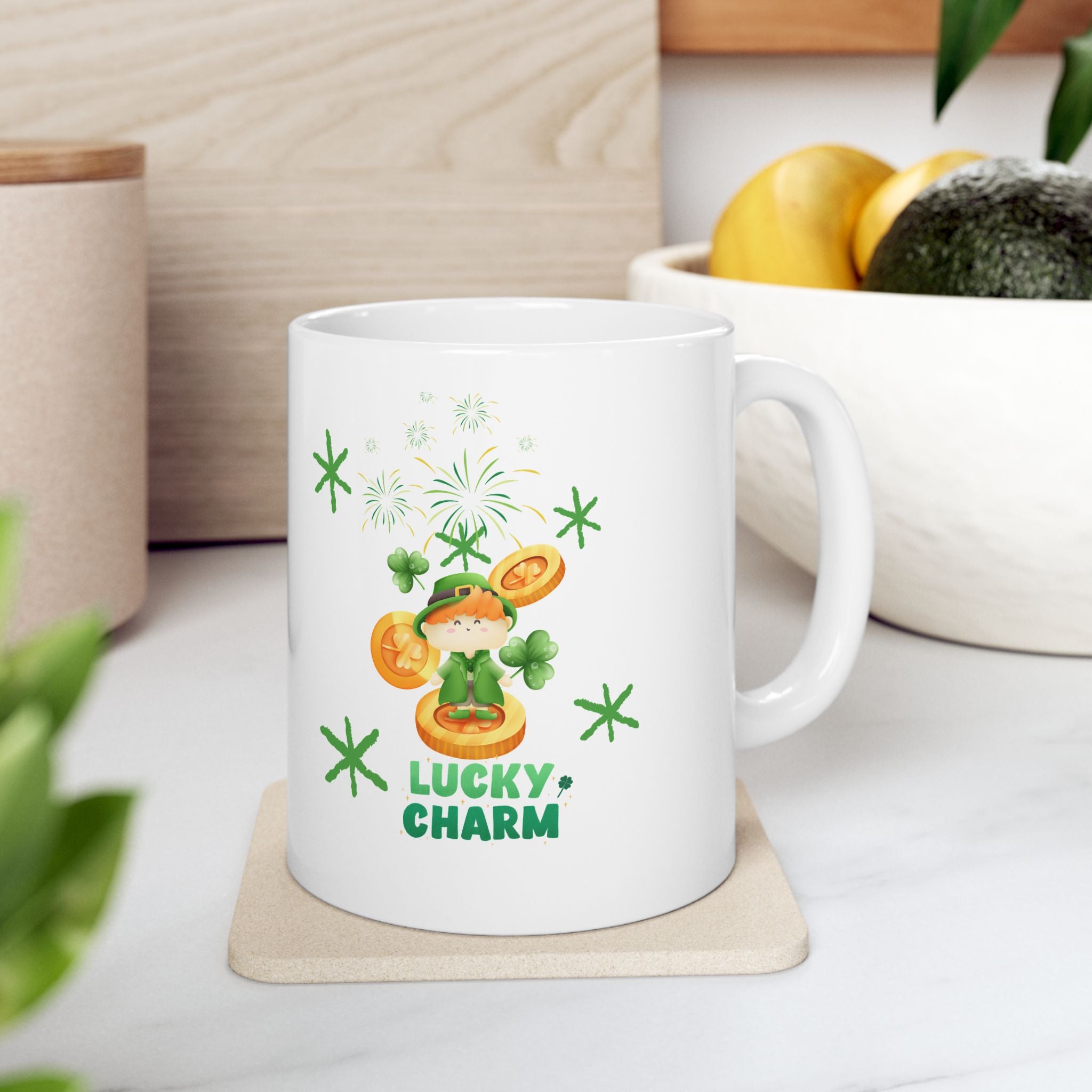 Lucky Charm Ceramic Coffee Mug, 11oz & 15oz