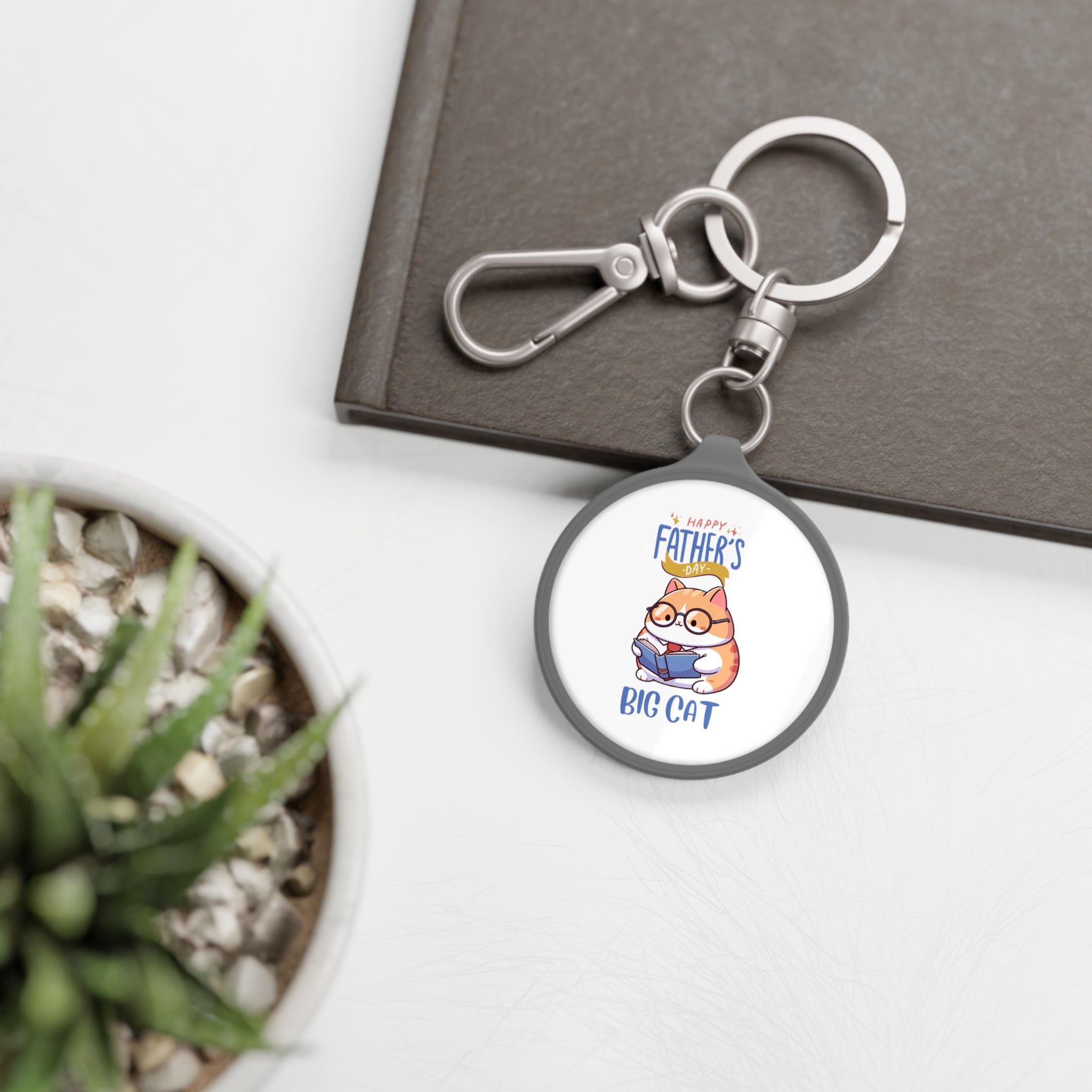 Happy Father's Day Big Cat Keyring Tag