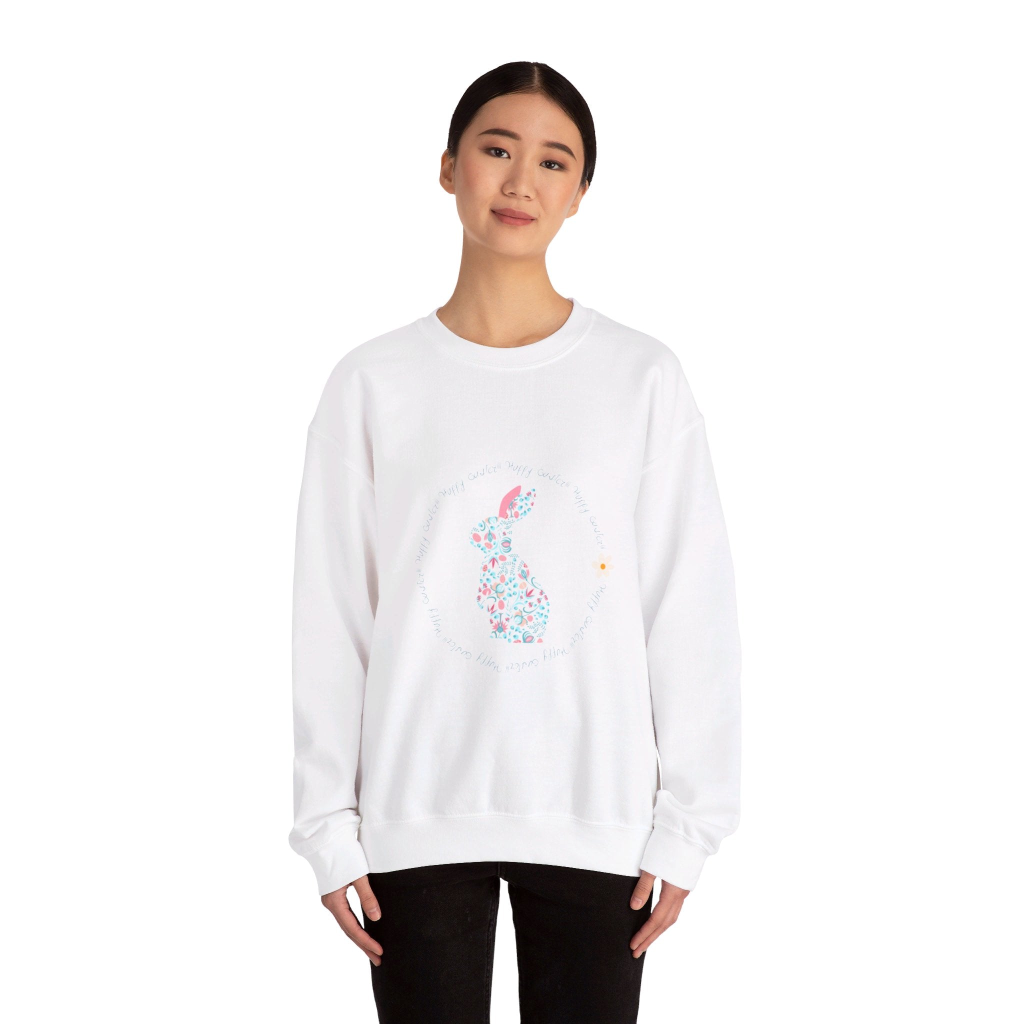 Happy Easter Rabbit Day Unisex Heavy Blend™ Crewneck Sweatshirt
