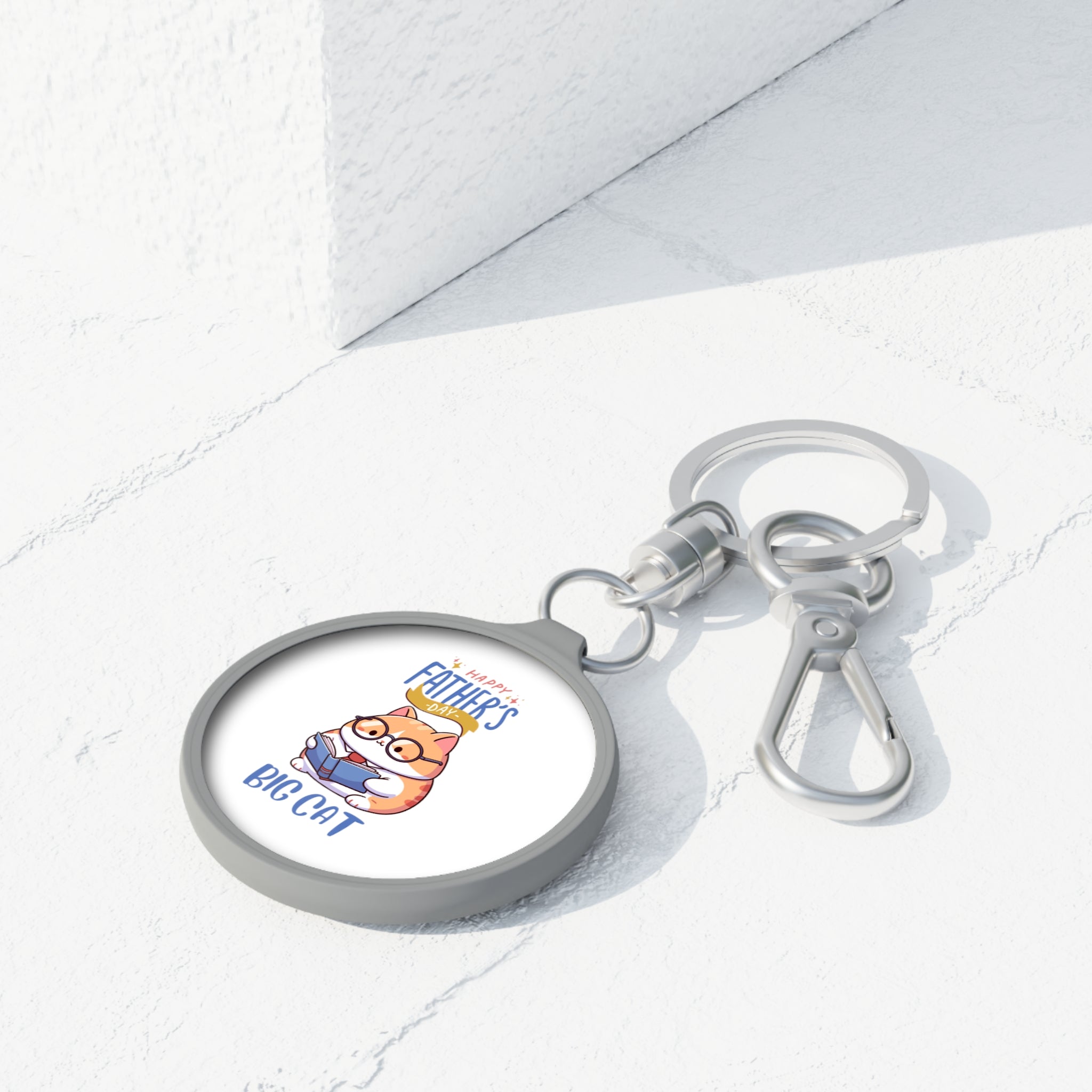 Happy Father's Day Big Cat Keyring Tag