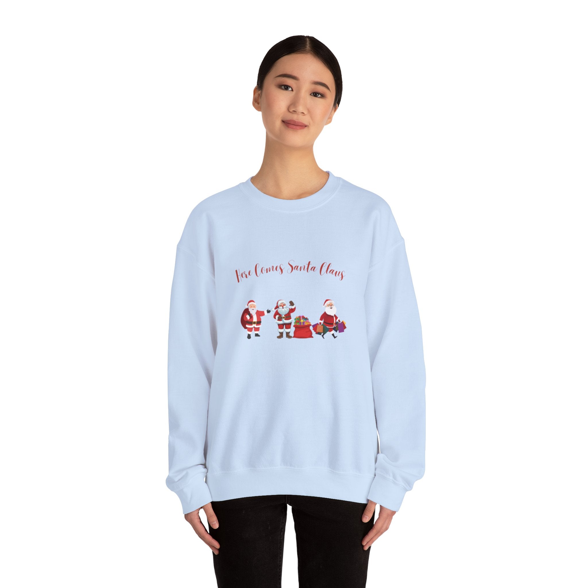 Here Comes Santa Claus Unisex Heavy Blend™ Crewneck Sweatshirt